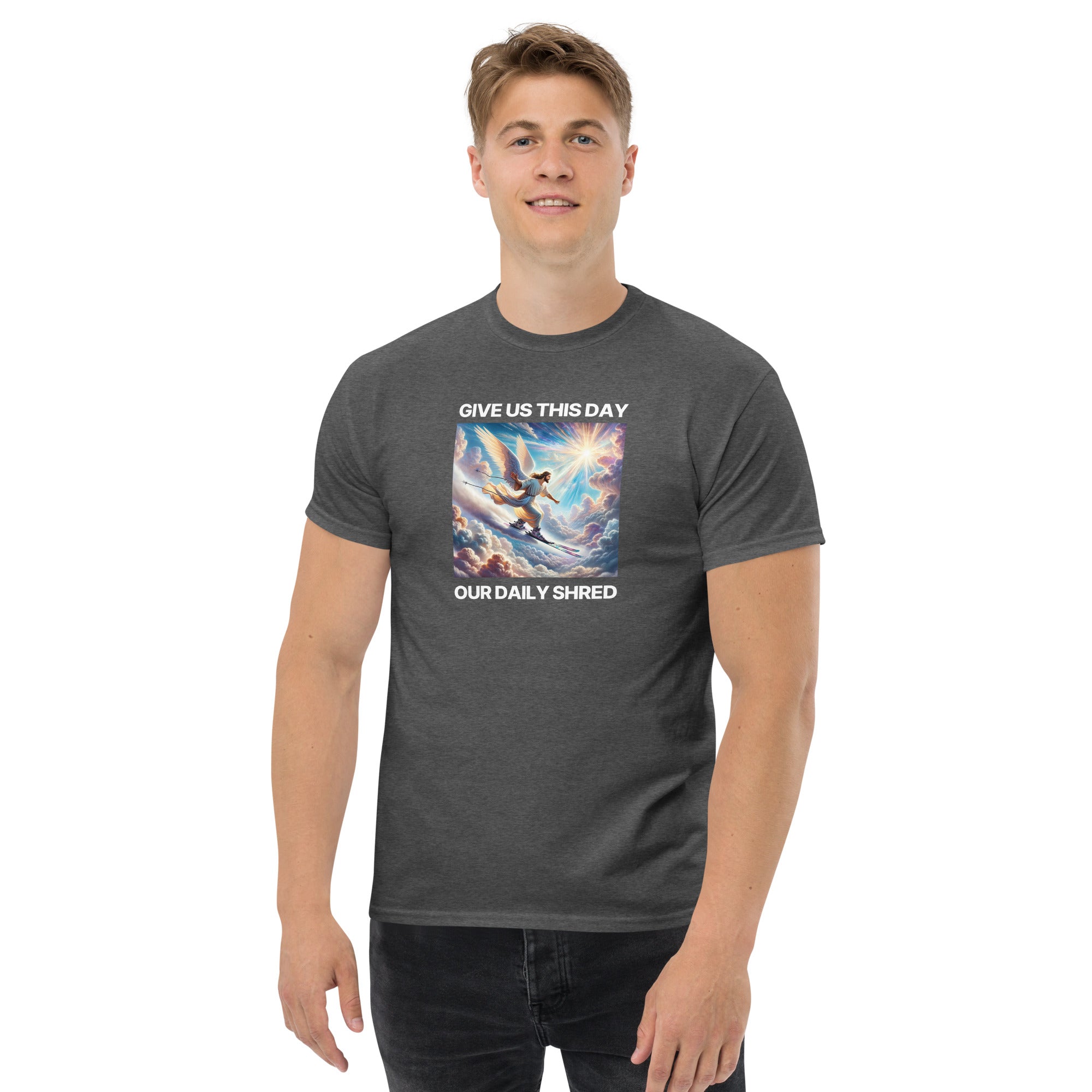 Give Us This Day Our Daily Shred (Skiing) Men's classic tee