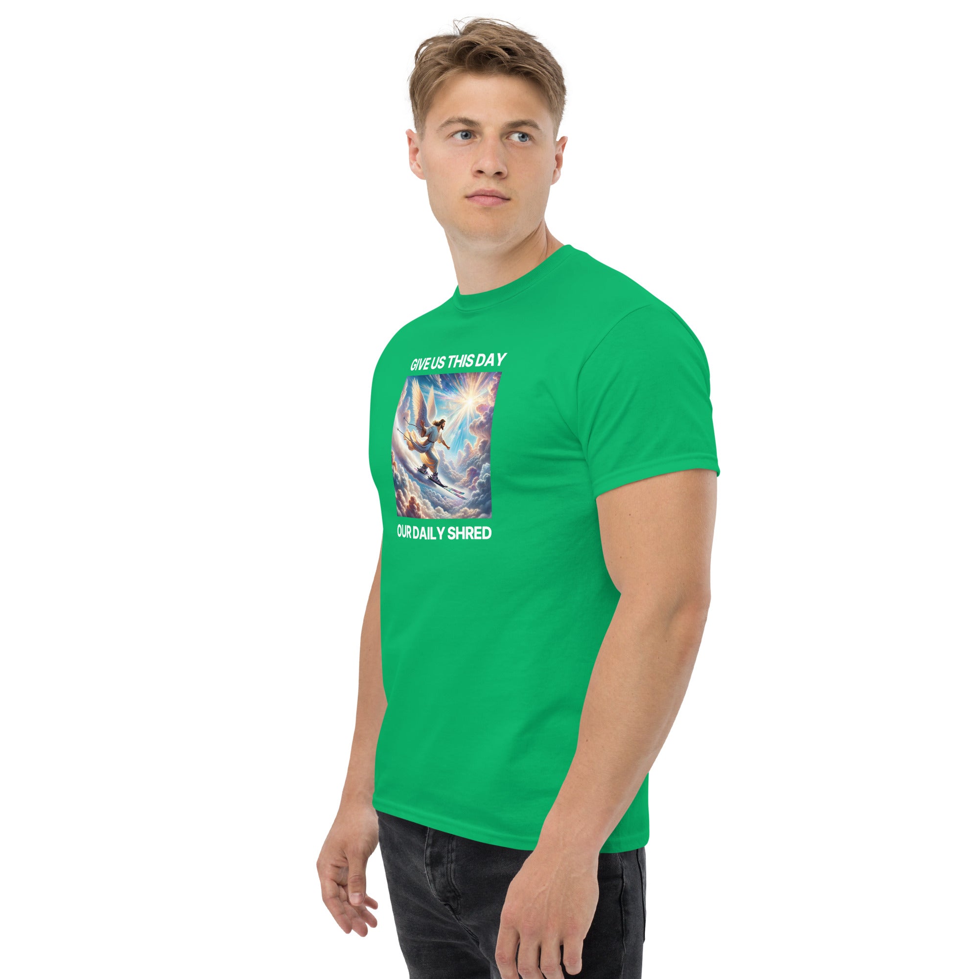 Give Us This Day Our Daily Shred (Skiing) Men's classic tee