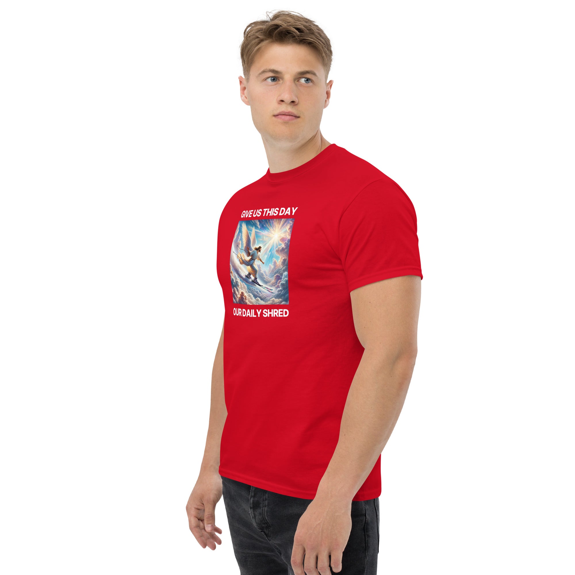 Give Us This Day Our Daily Shred (Skiing) Men's classic tee