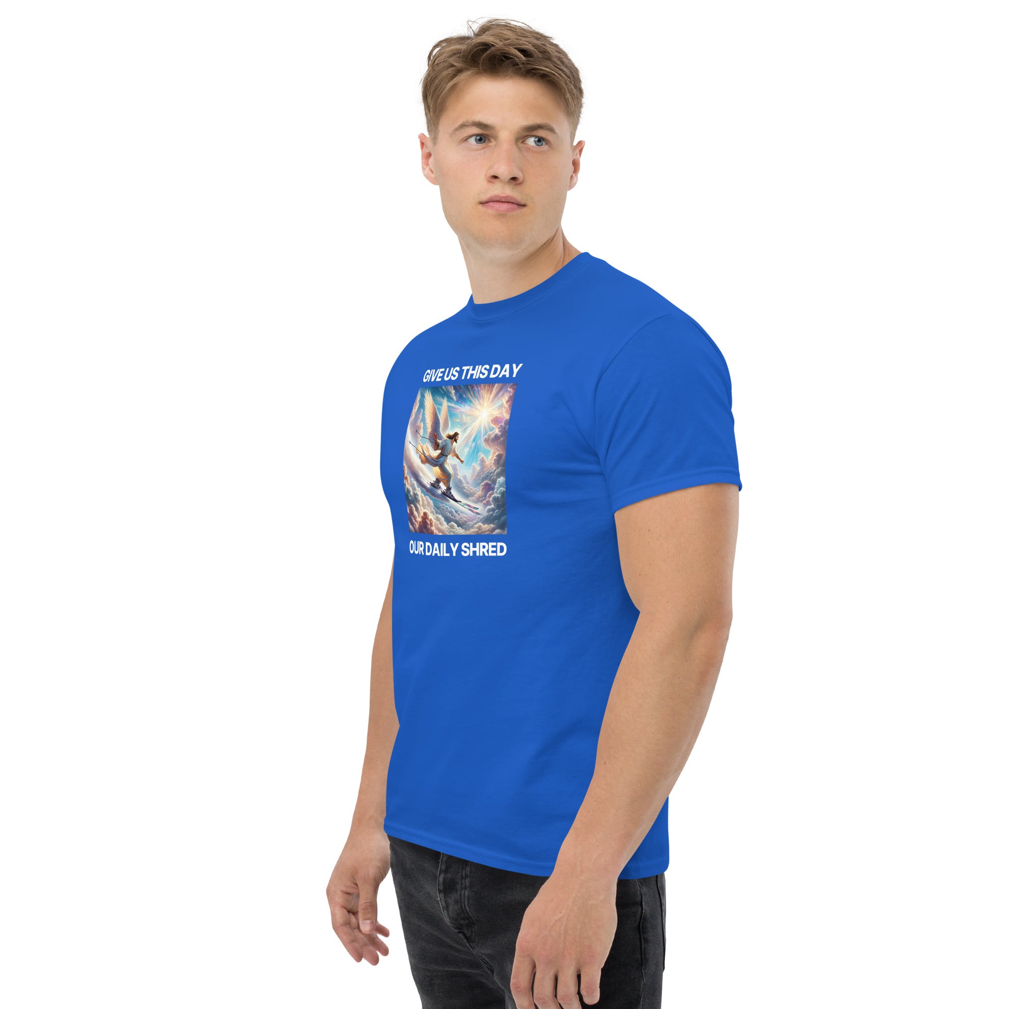 Give Us This Day Our Daily Shred (Skiing) Men's classic tee