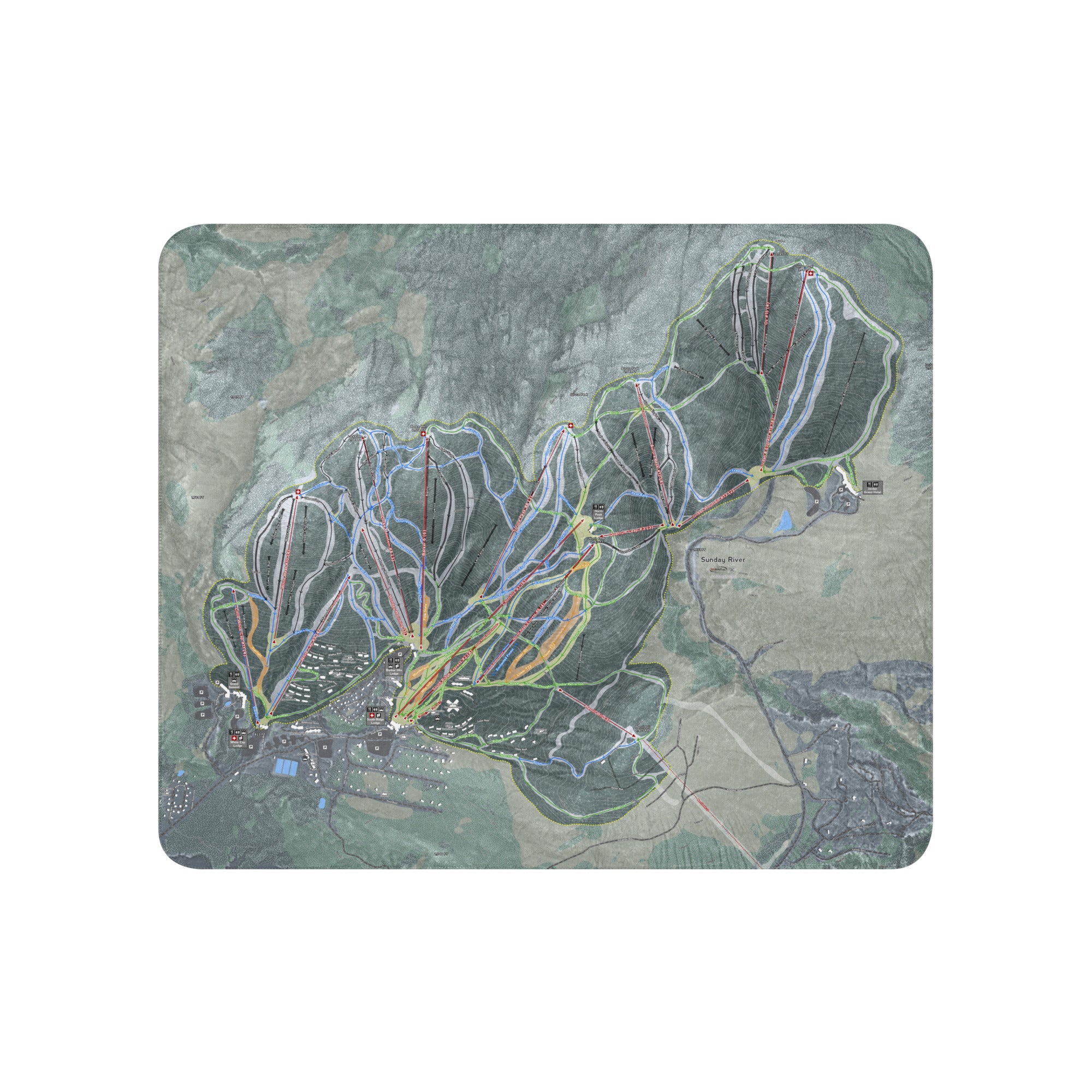 Sunday River, Maine Ski Resort Map blanket