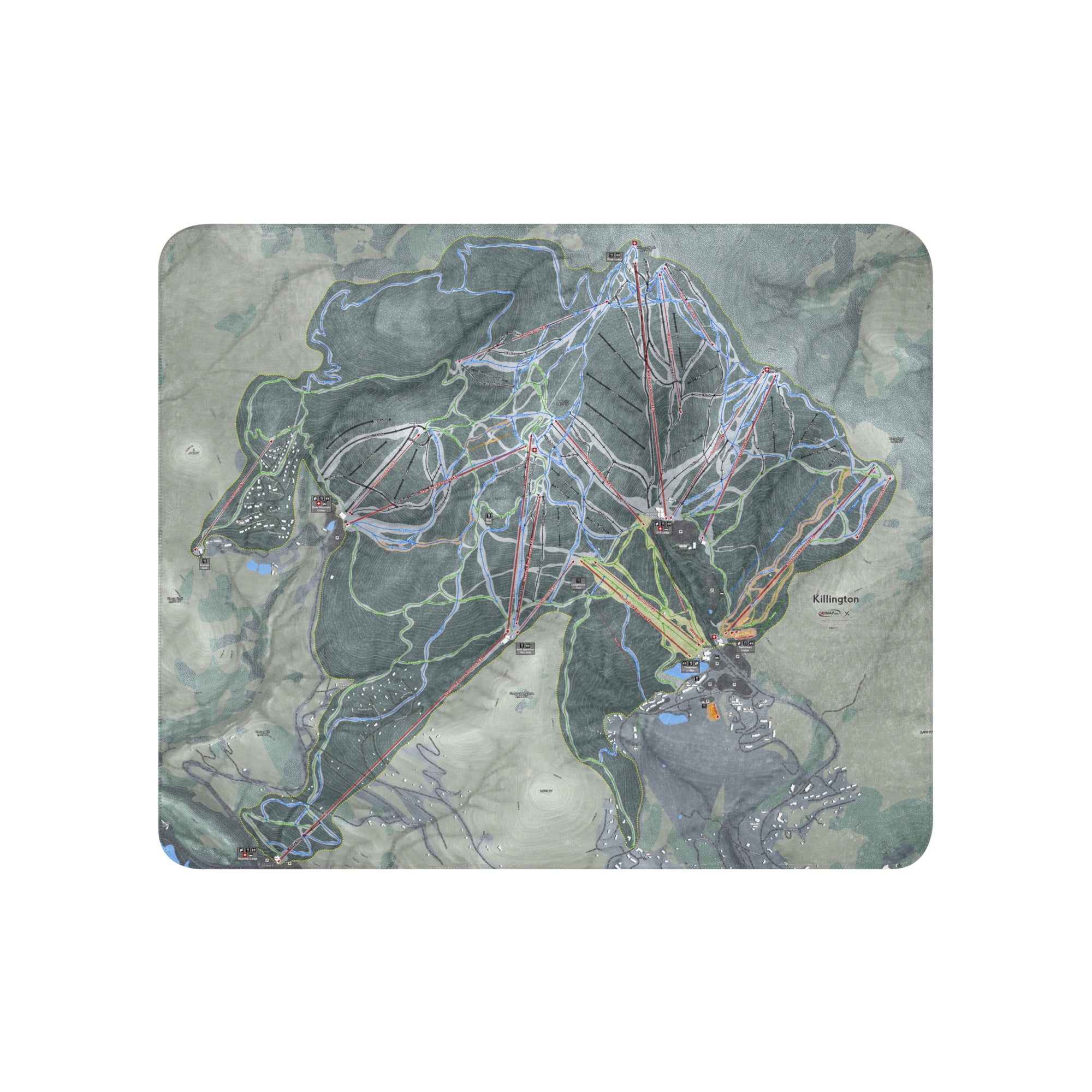 Killington, Vermont Ski Resort Map blanket