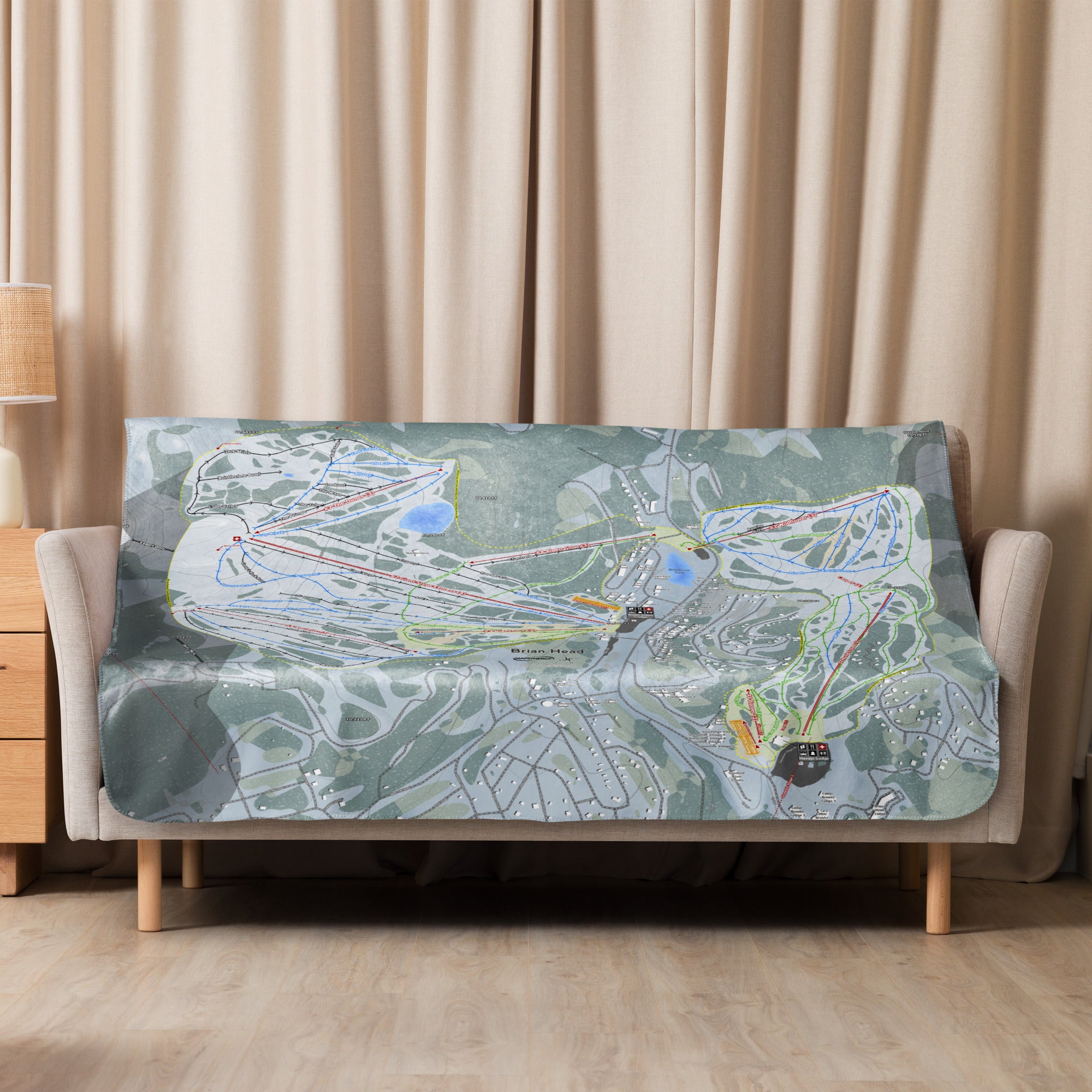 Brian Head, Utah Ski Resort Map blanket