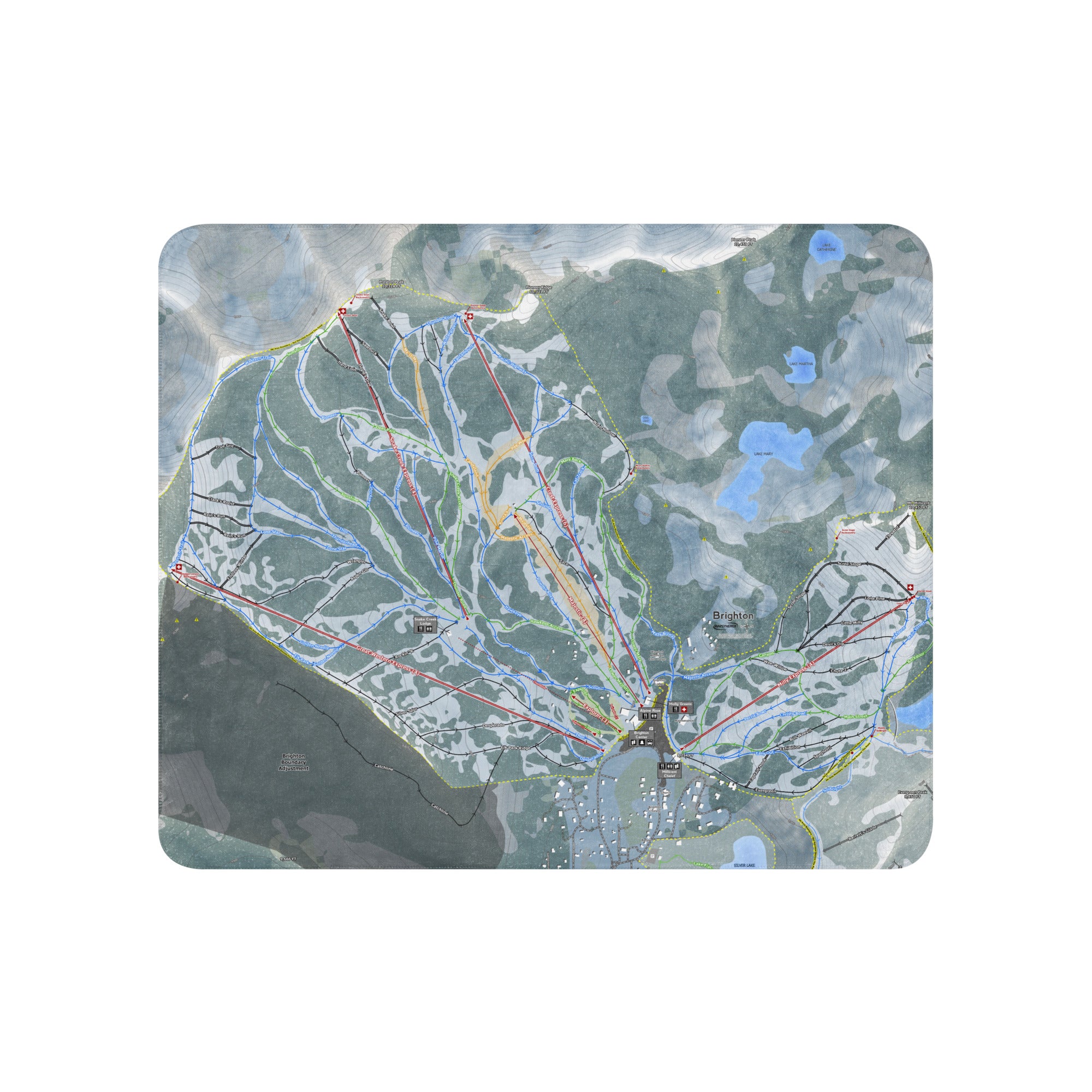 Brighton, Utah Ski Resort Map blanket