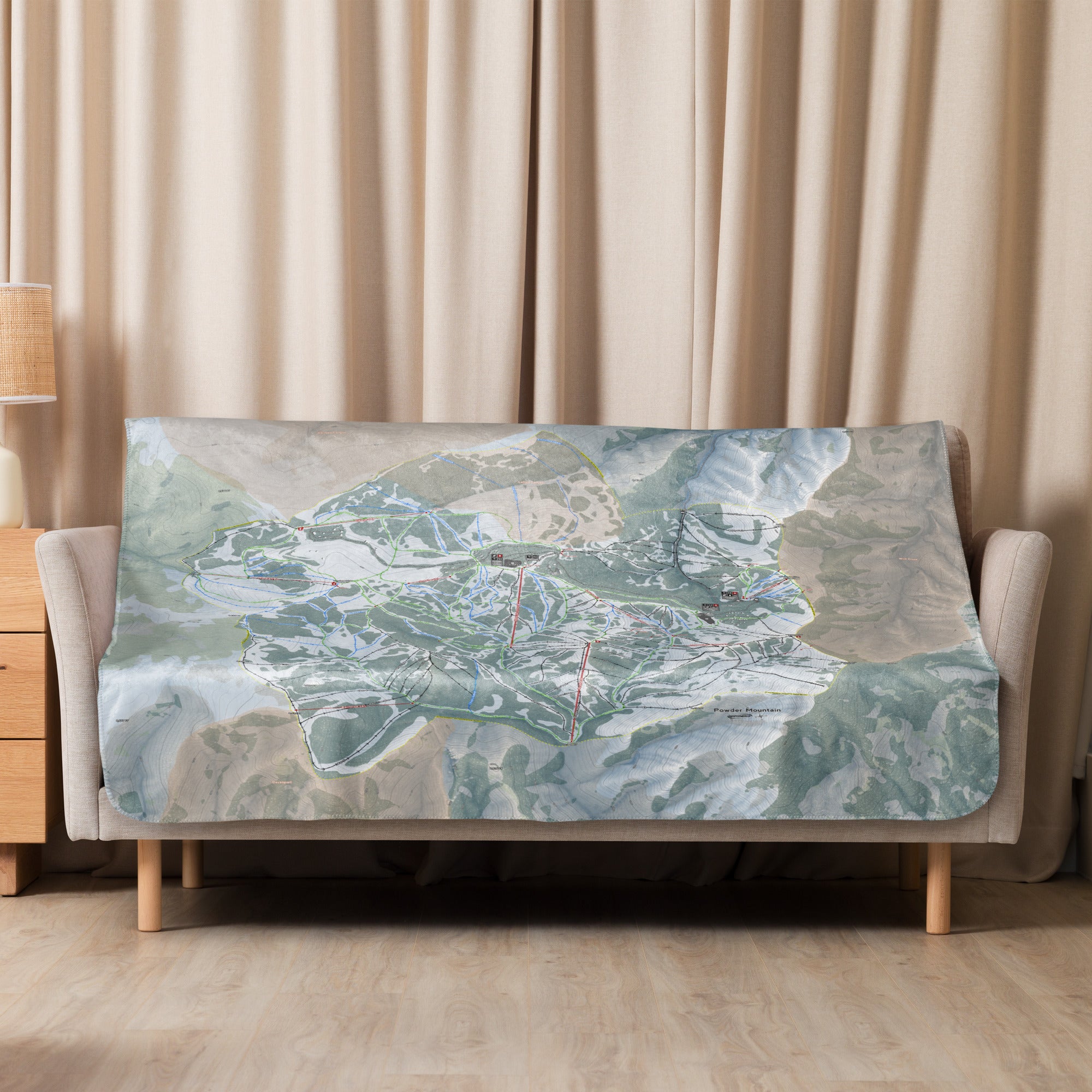 Powder Mountain, Utah Ski Resort Map blanket