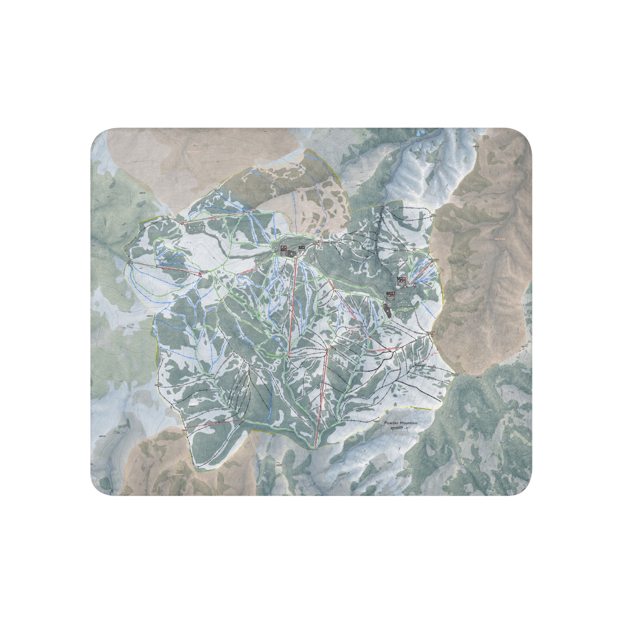 Powder Mountain, Utah Ski Resort Map blanket