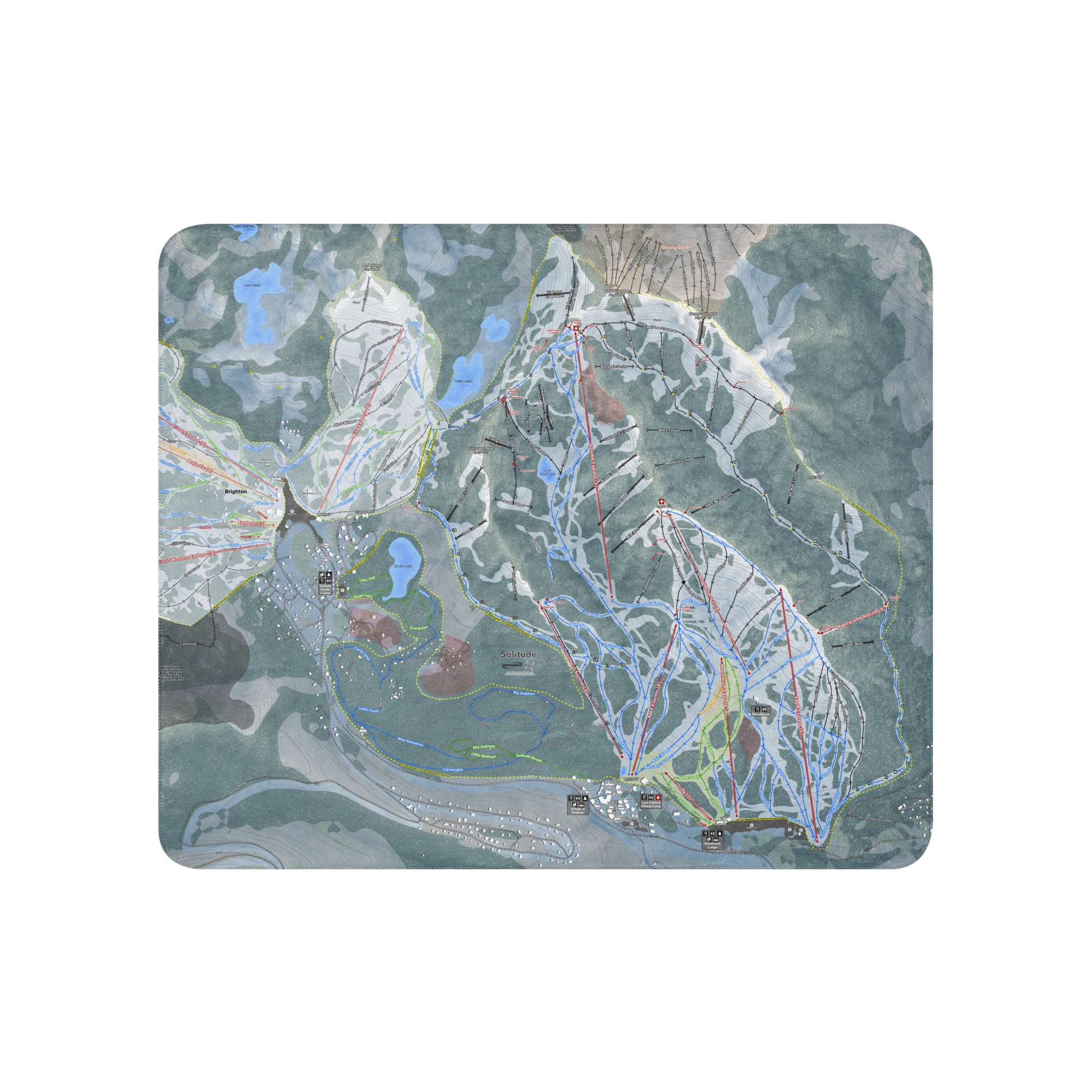 Solitude, Utah Ski Resort Map blanket