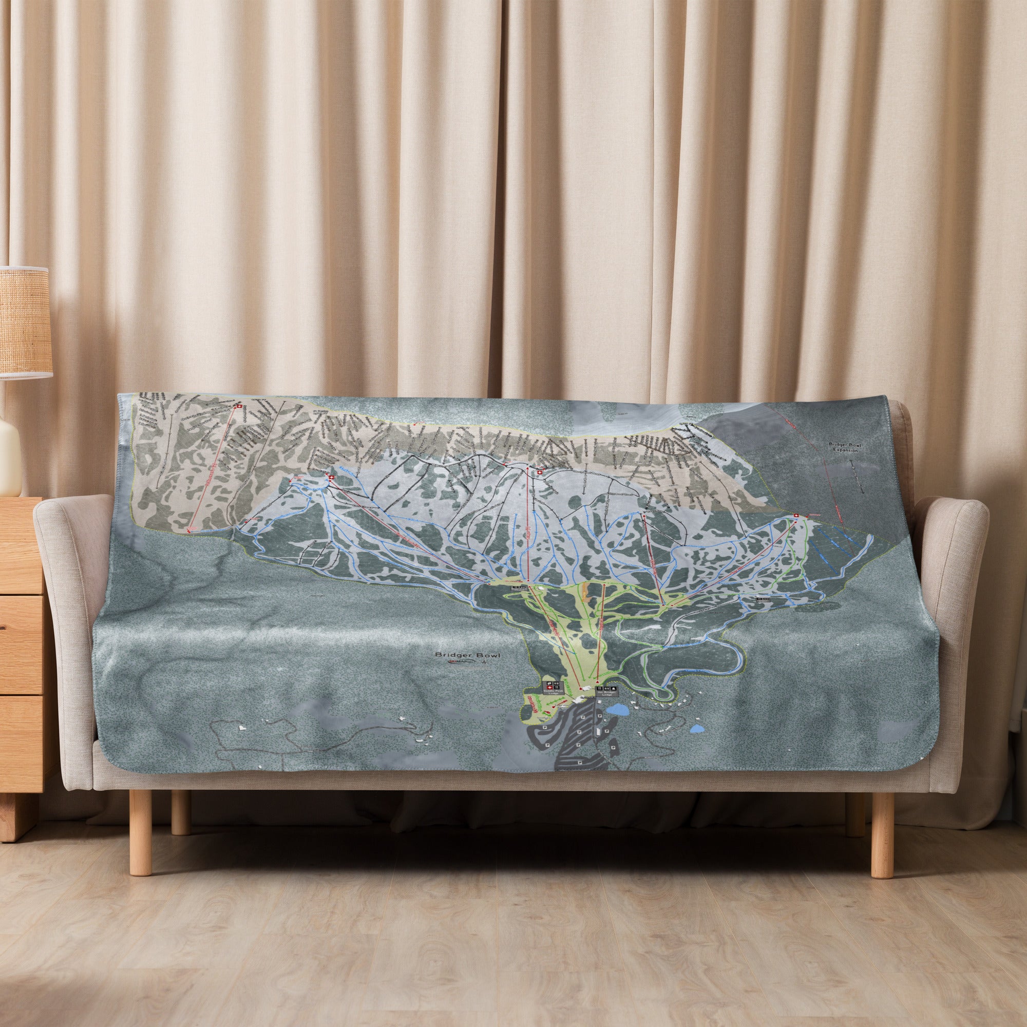 Bridger Bowl, Montana Ski Resort Map Blanket