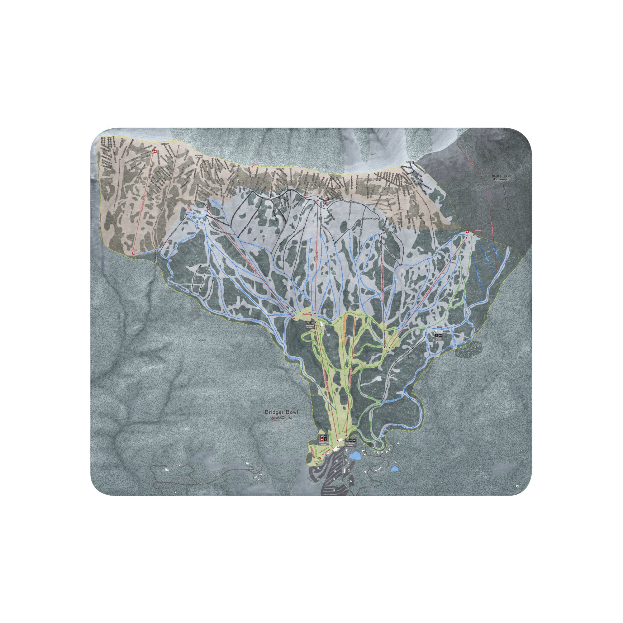 Bridger Bowl, Montana Ski Resort Map Blanket