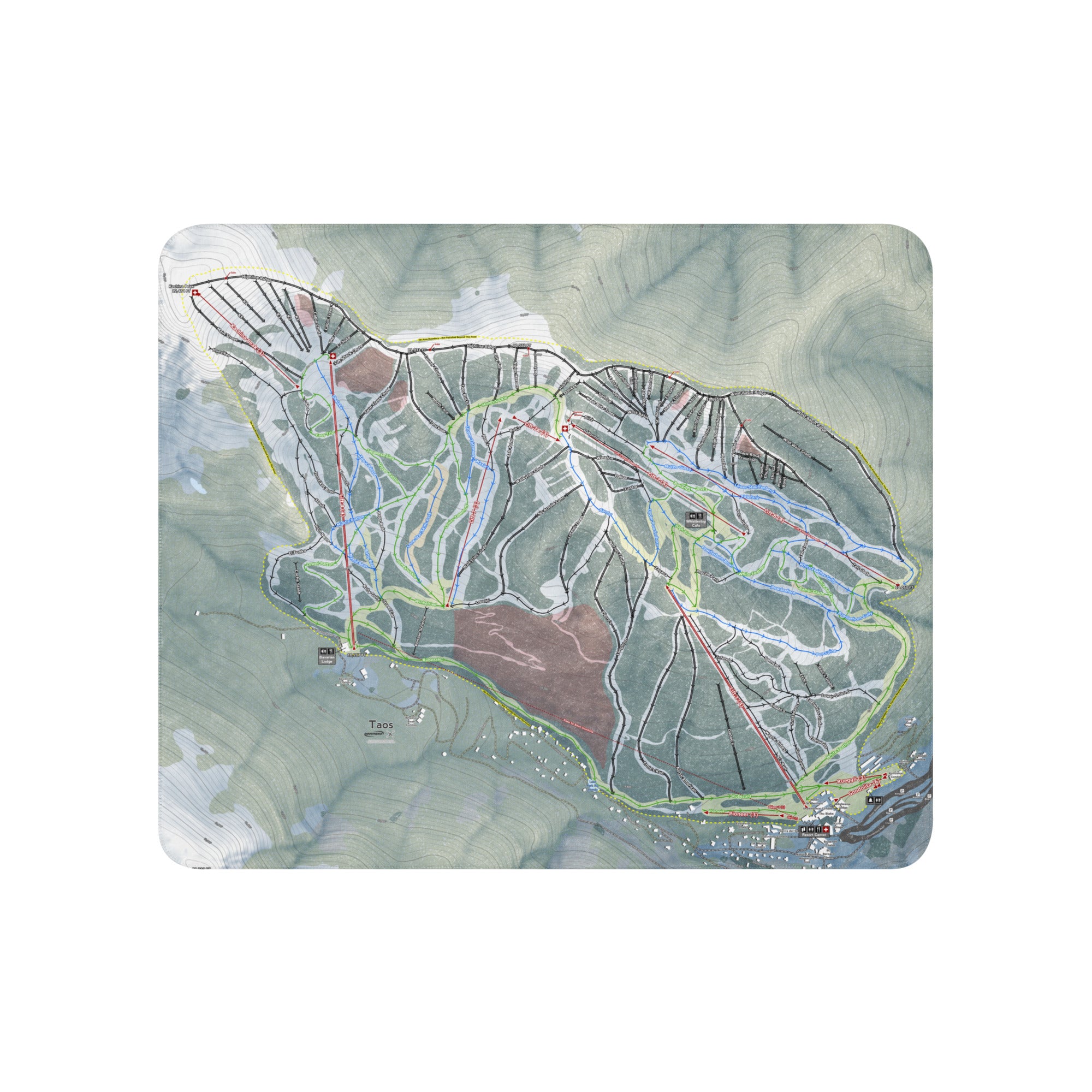 Taos, New Mexico Ski Resort Map Blanket