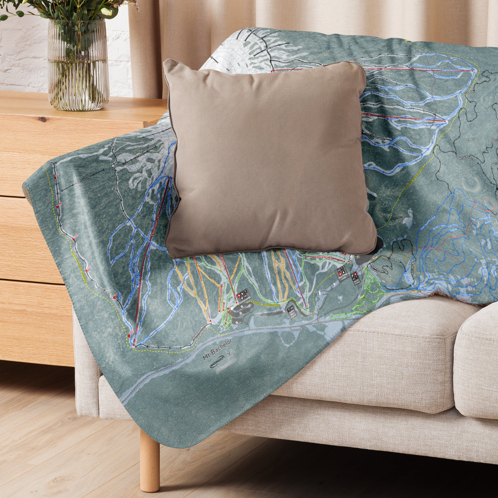 Mt Bachelor, Oregon Ski Resort Map Blanket