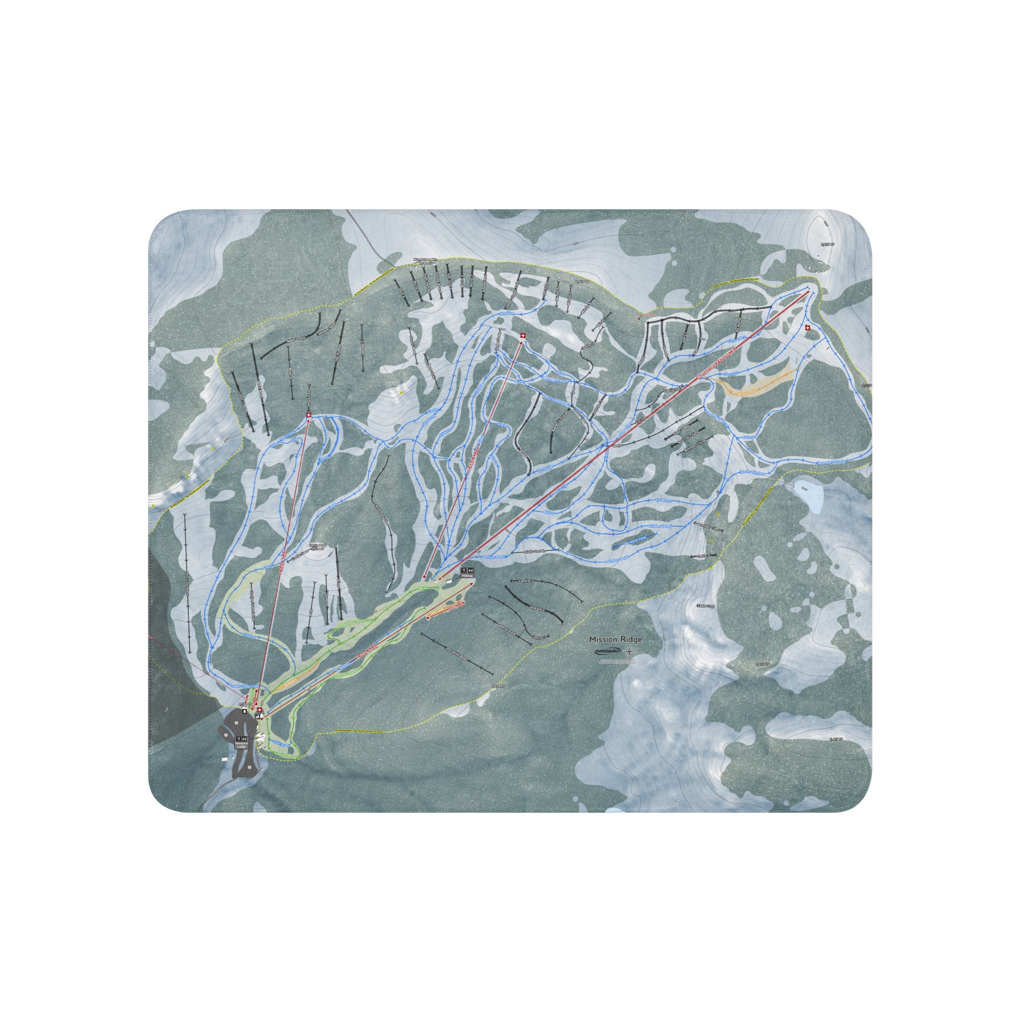 Mission Ridge, Washington Ski Resort Map Blanket