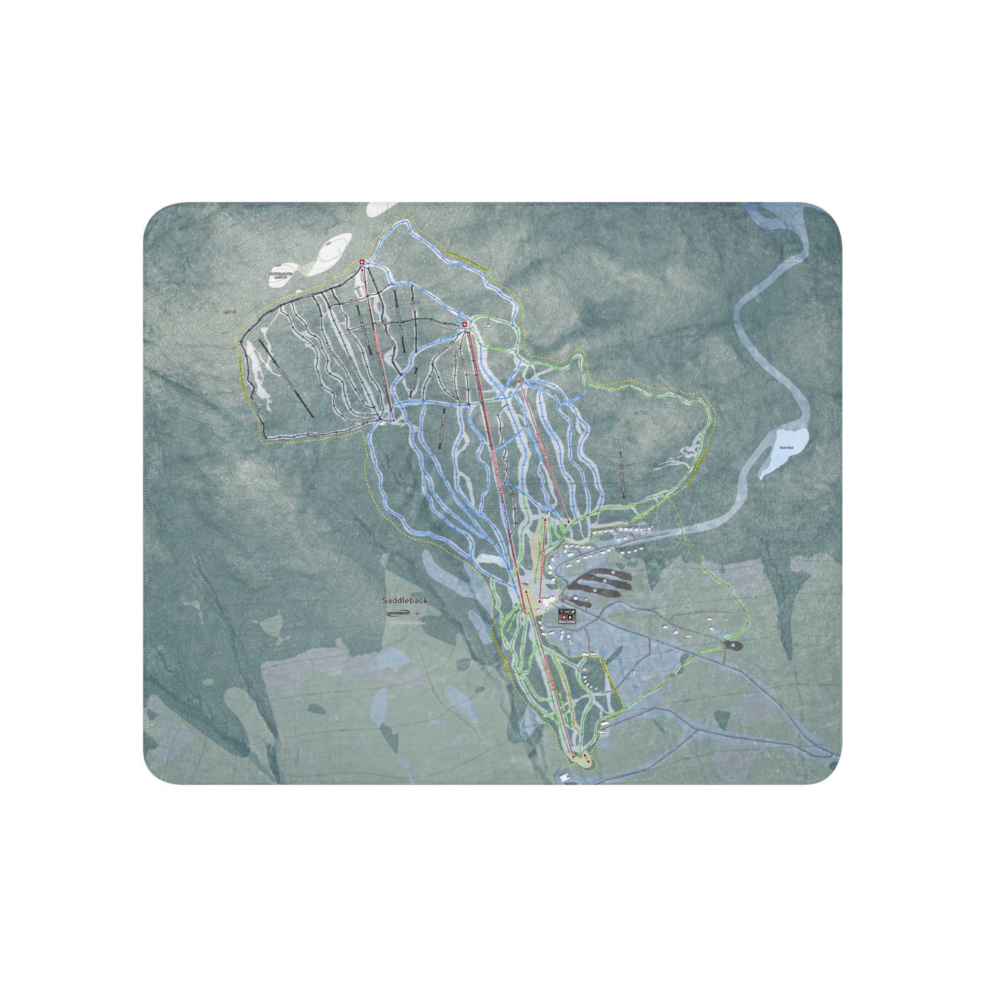 Saddleback, Maine Ski Resort Map Blanket