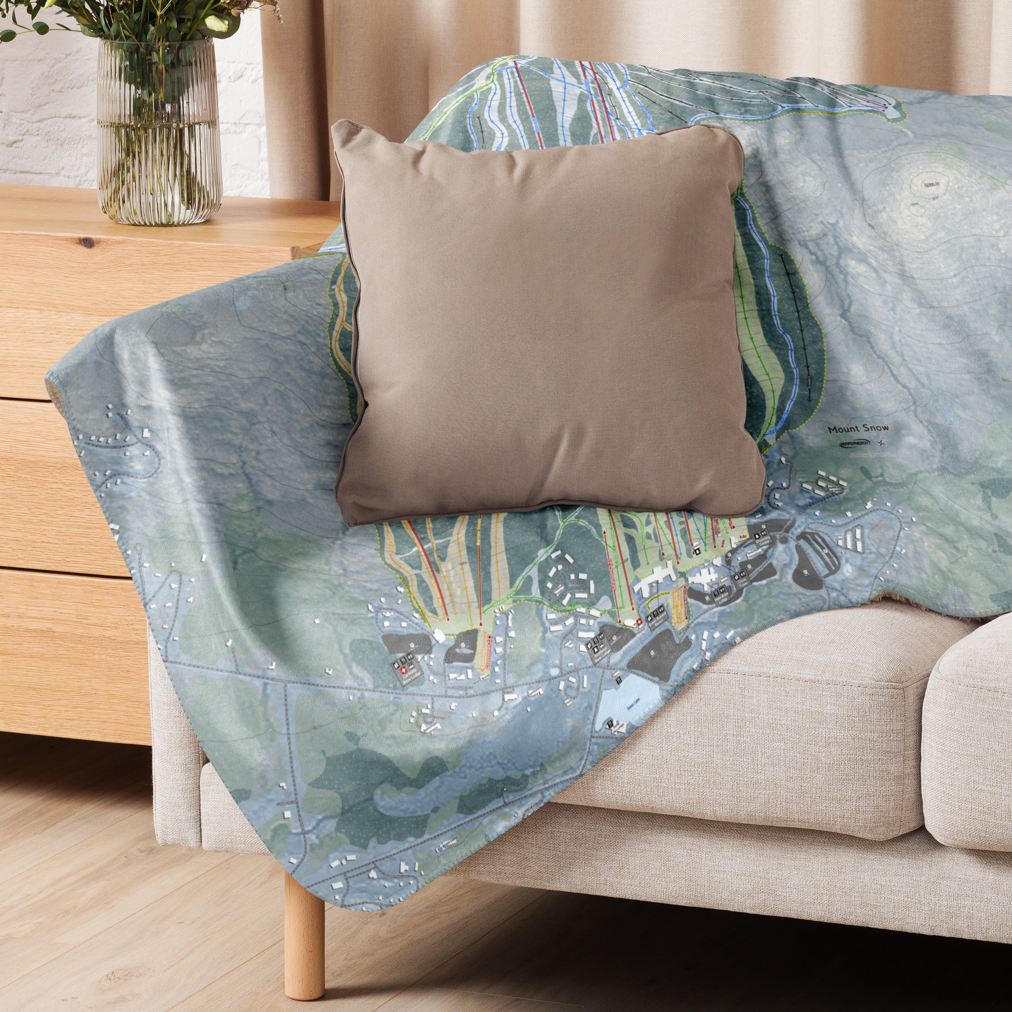 Mount Snow, Vermont Ski Resort Map Blanket