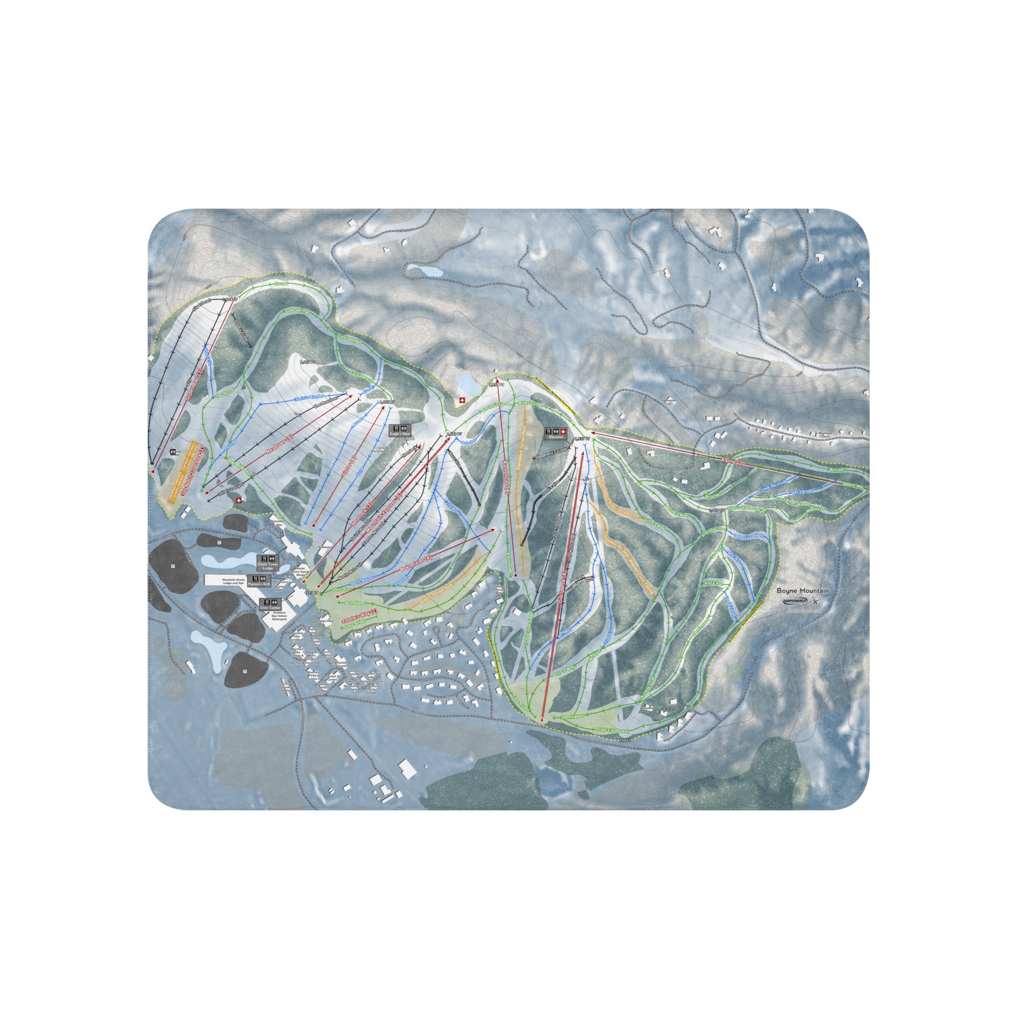 BOYNE MOUNTAIN, MICHIGAN SKI RESORT MAP BLANKET