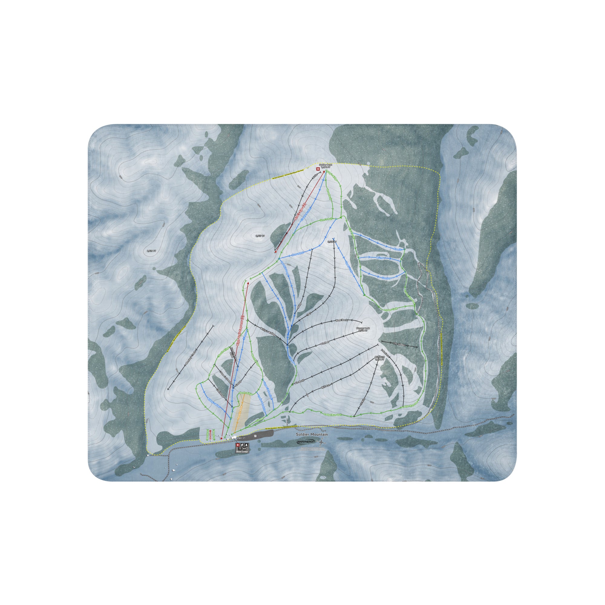 SOLDIER MOUNTAIN, IDAHO SKI RESORT MAP BLANKET