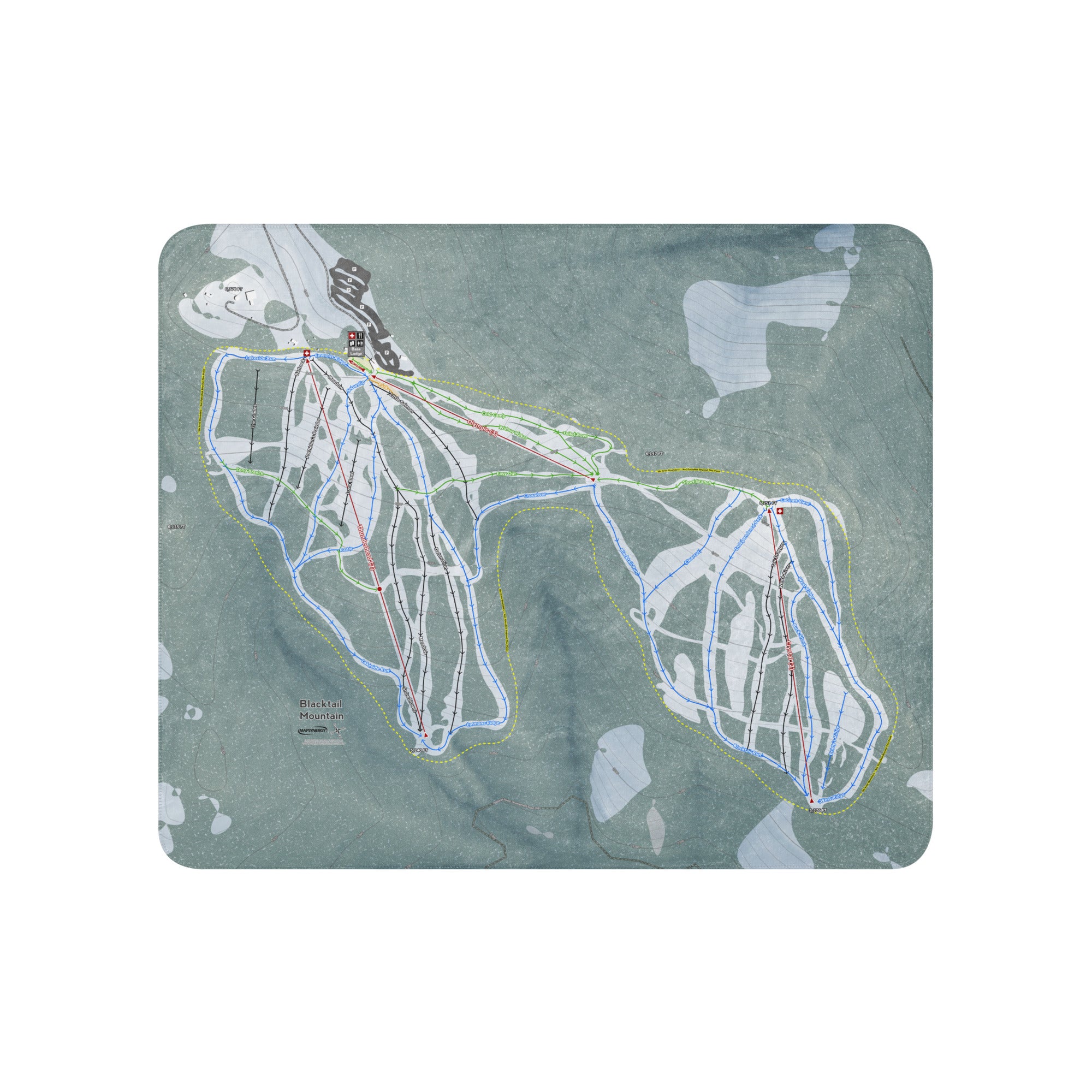 BLACKTAIL, MONTANA SKI RESORT MAP BLANKET