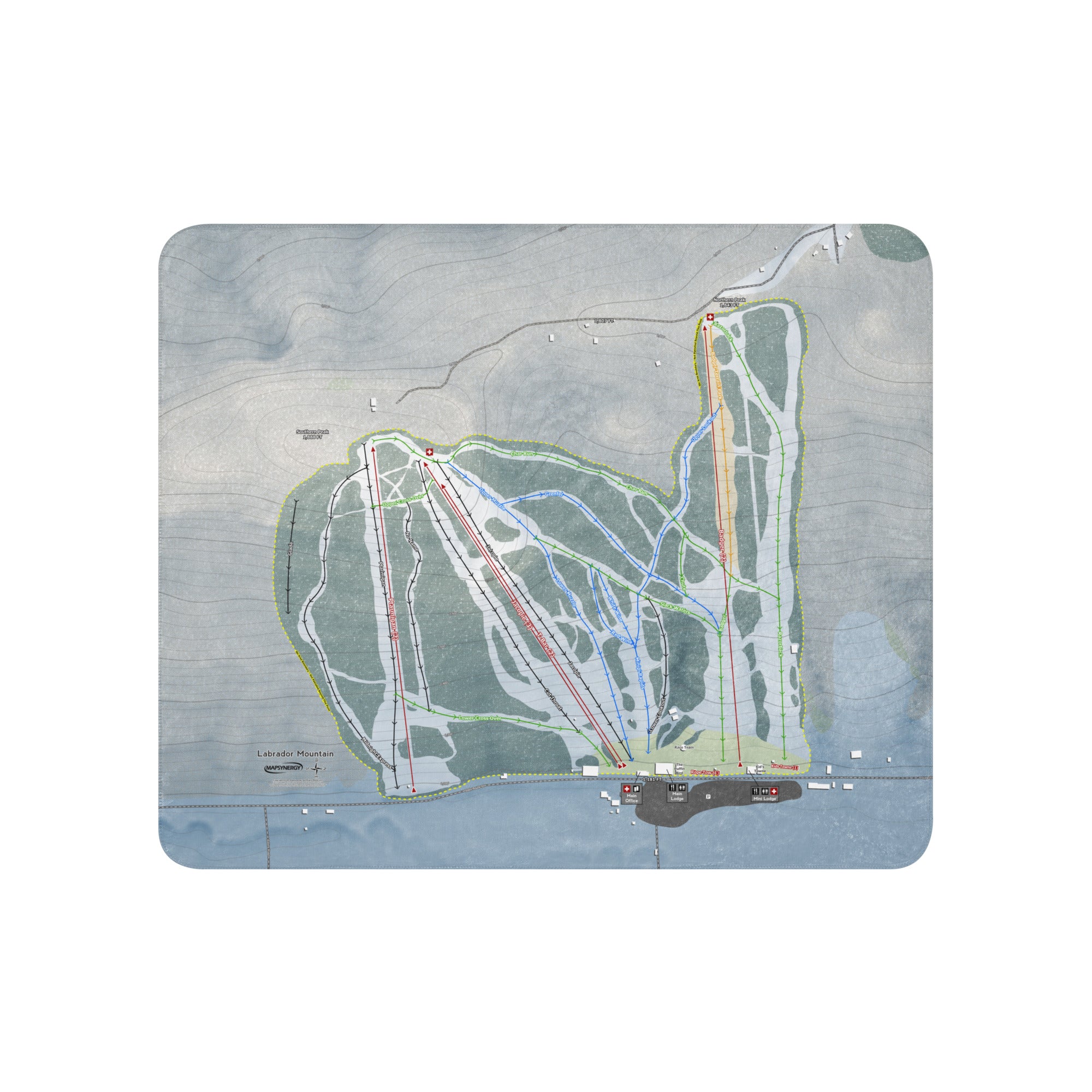 LABRADOR MOUNTAIN, NEW YORK SKI RESORT MAP BLANKET