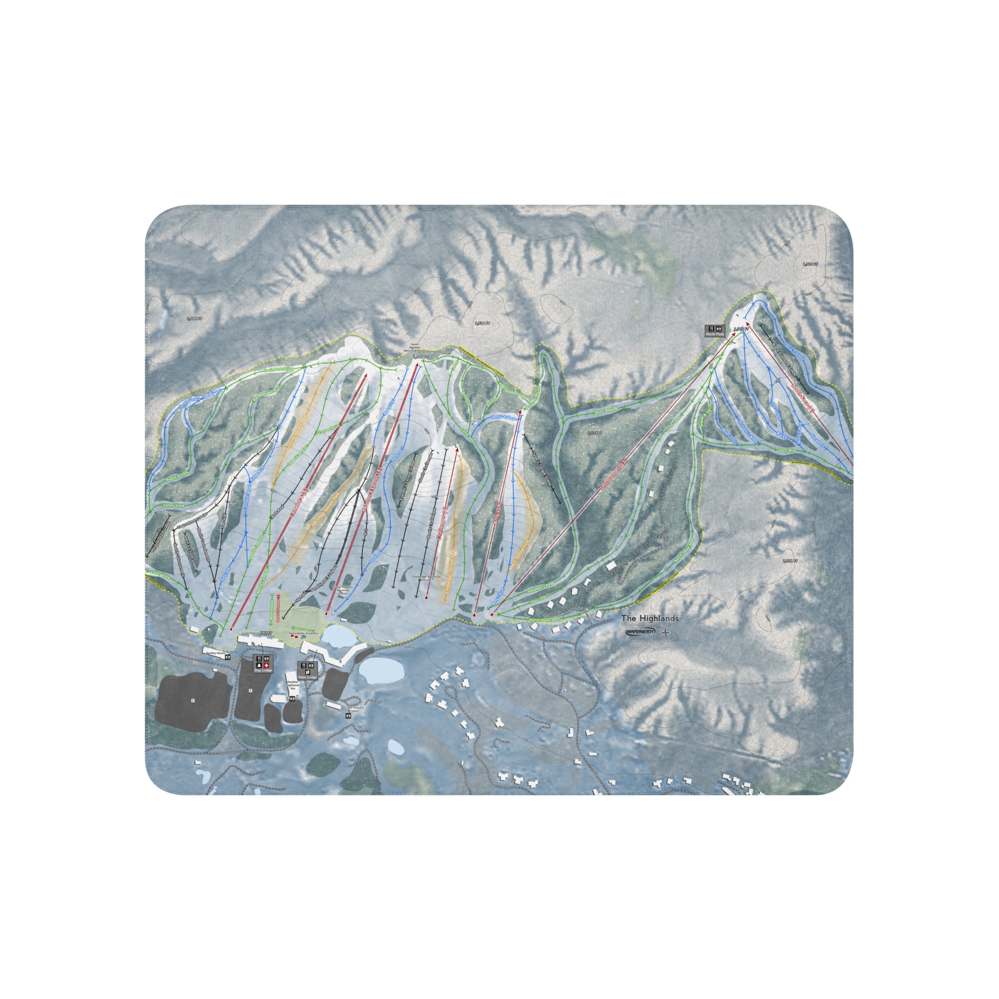 THE HIGHLANDS, MICHIGAN SKI RESORT MAP BLANKET