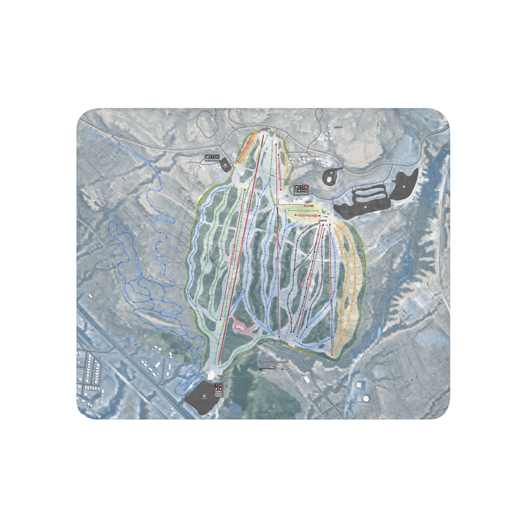 Spirit Mountain, Minnesota Ski Resort Map Blanket