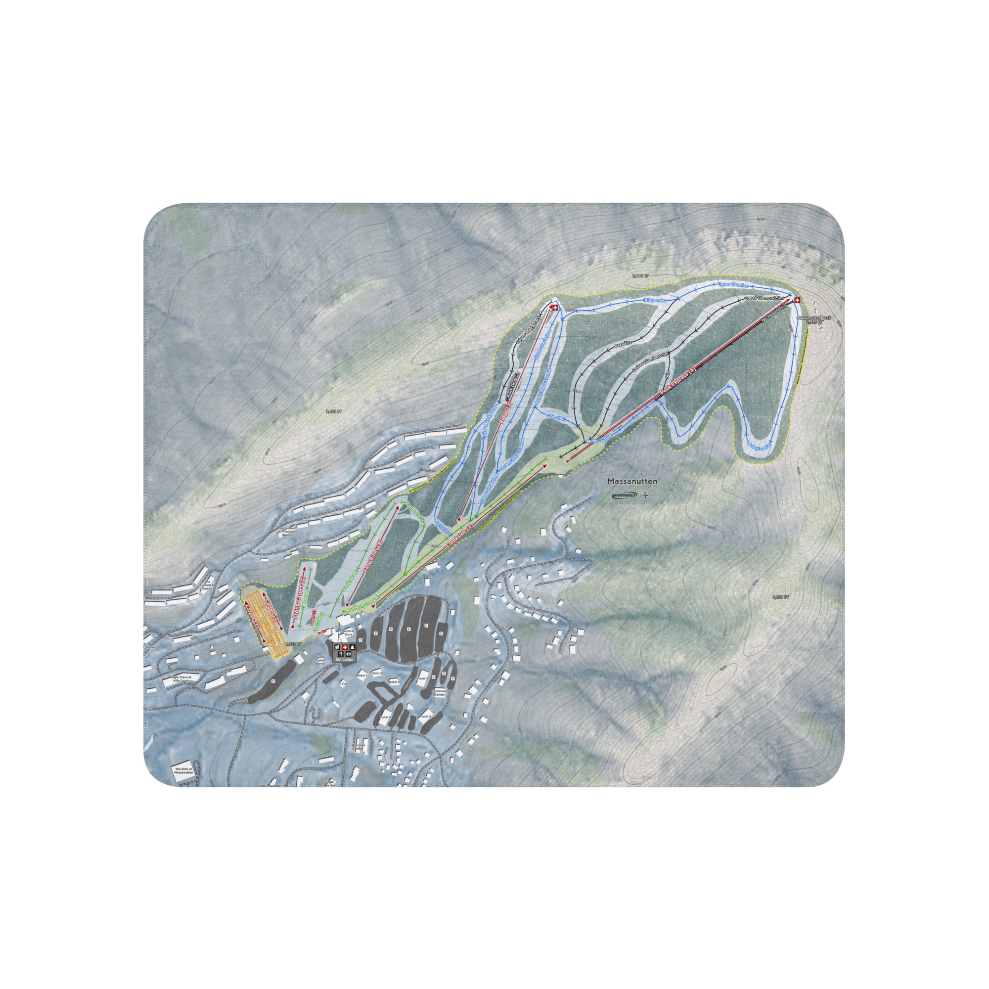 Massanutten, Virginia Ski Resort Map Blanket