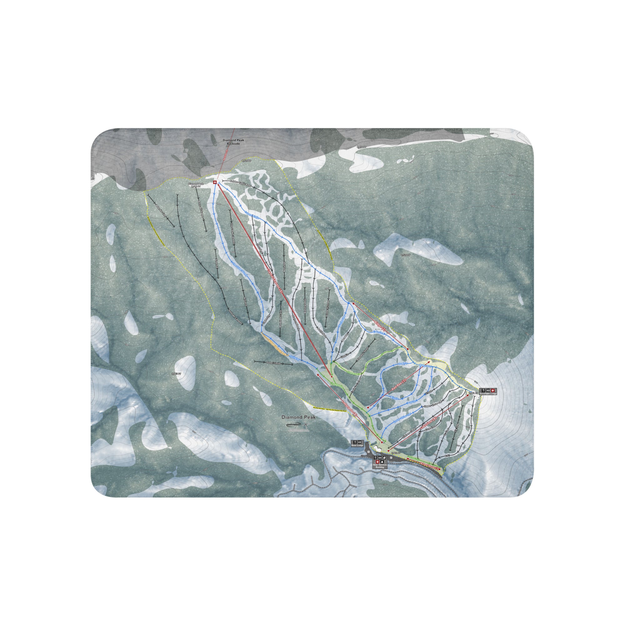 Diamond Peak, Nevada Ski Resort Map Blanket