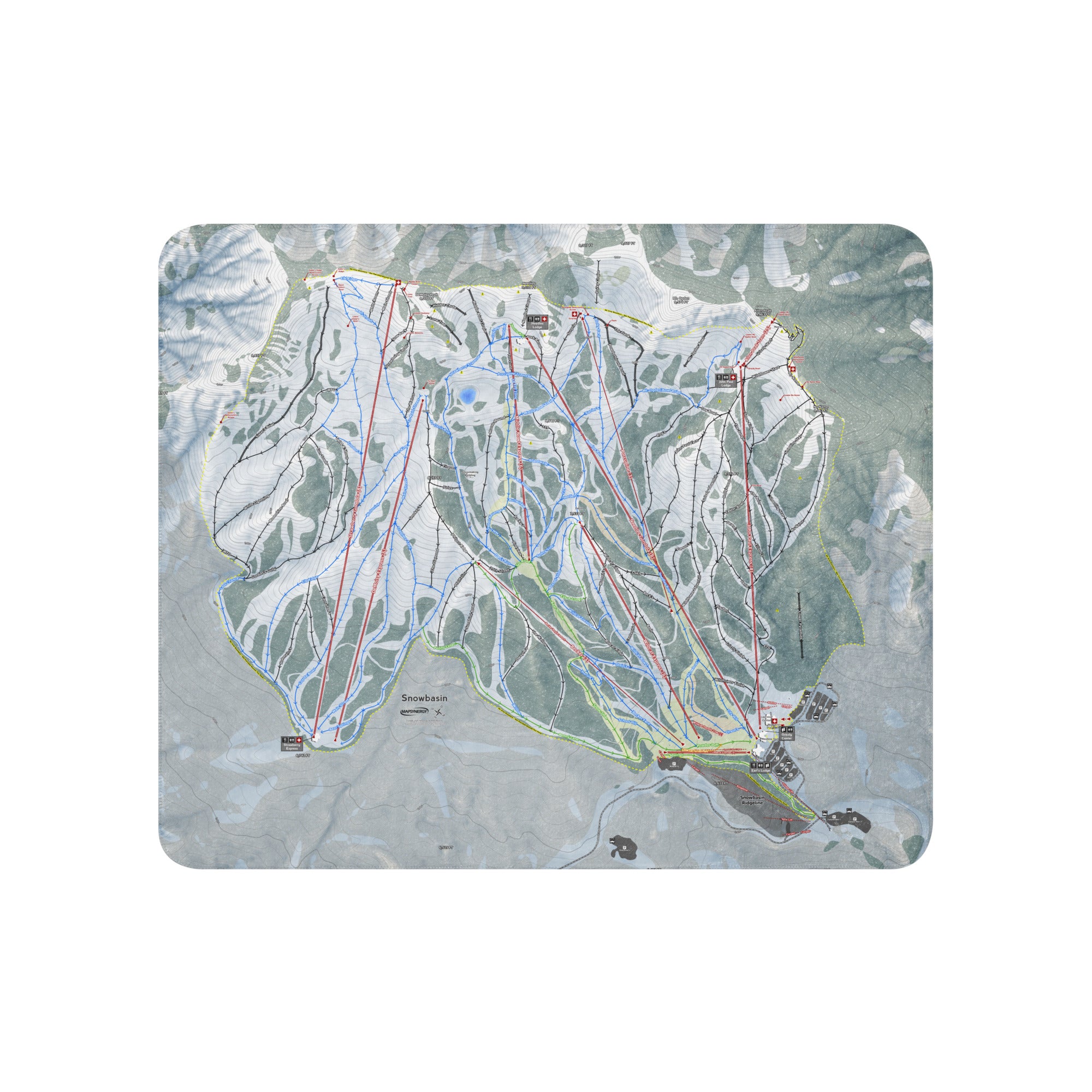 Snow Basin, Utah Ski Resort Map Blanket