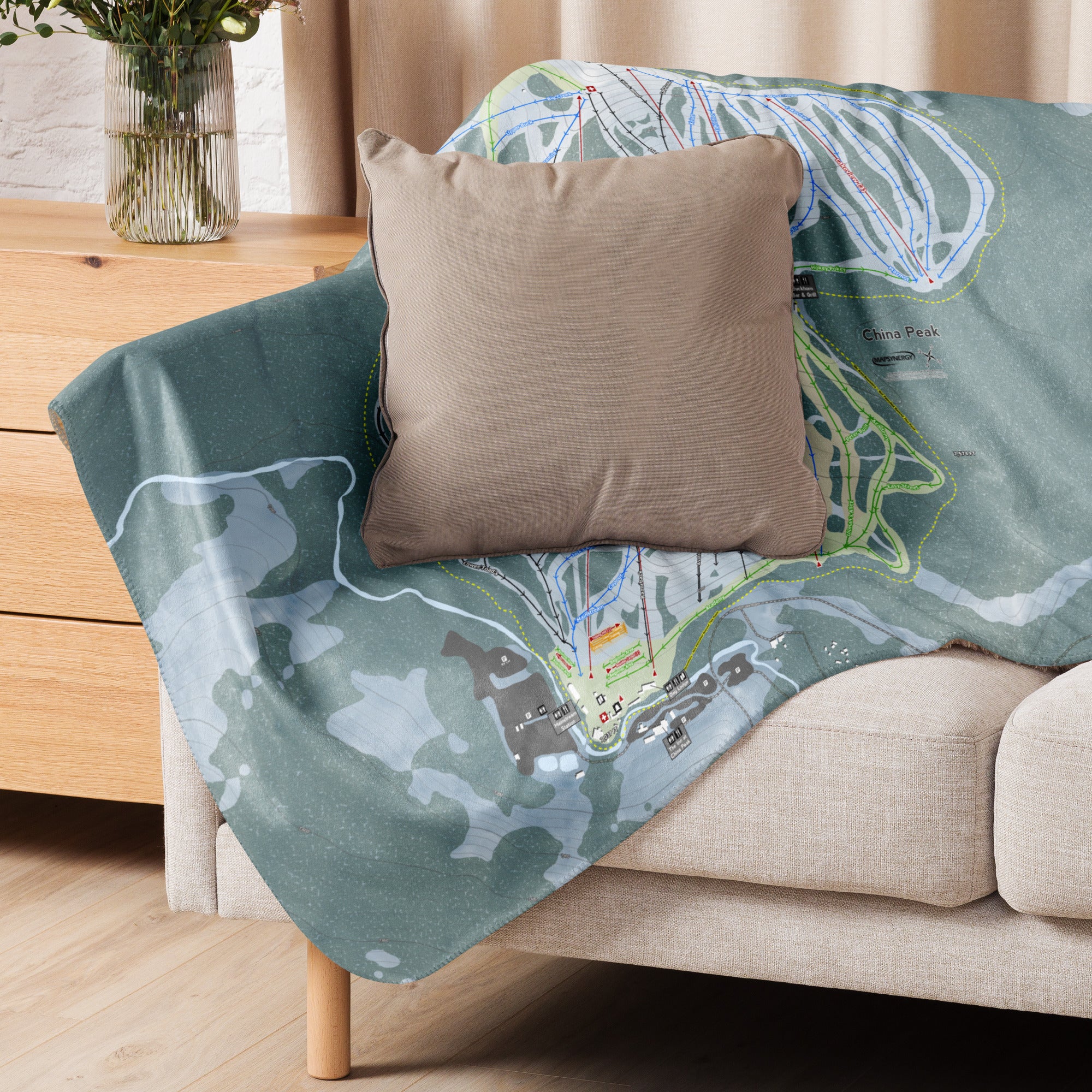 China Peak, California Ski Resort Map Blanket