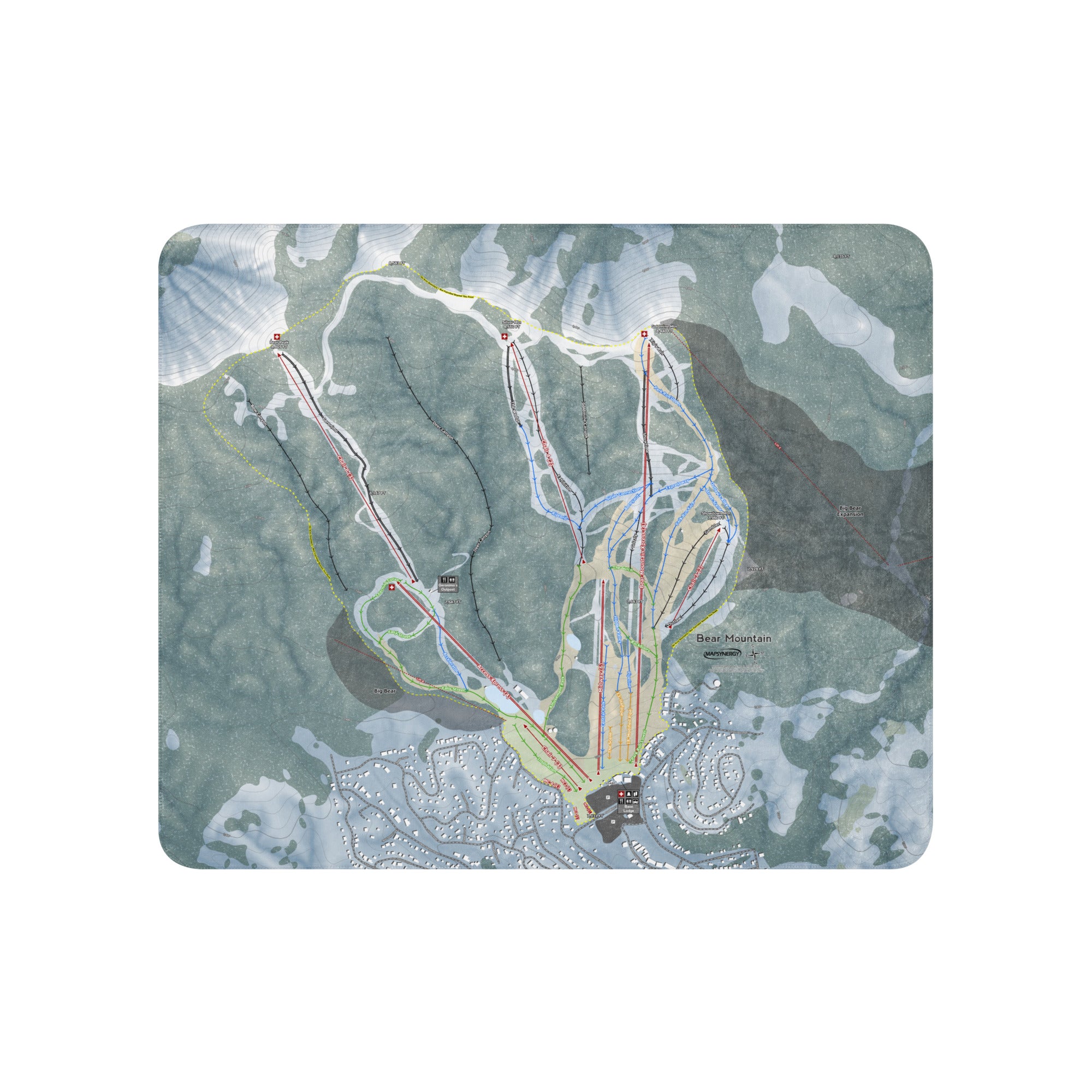 Bear Mountain, California Ski Resort Map Blanket