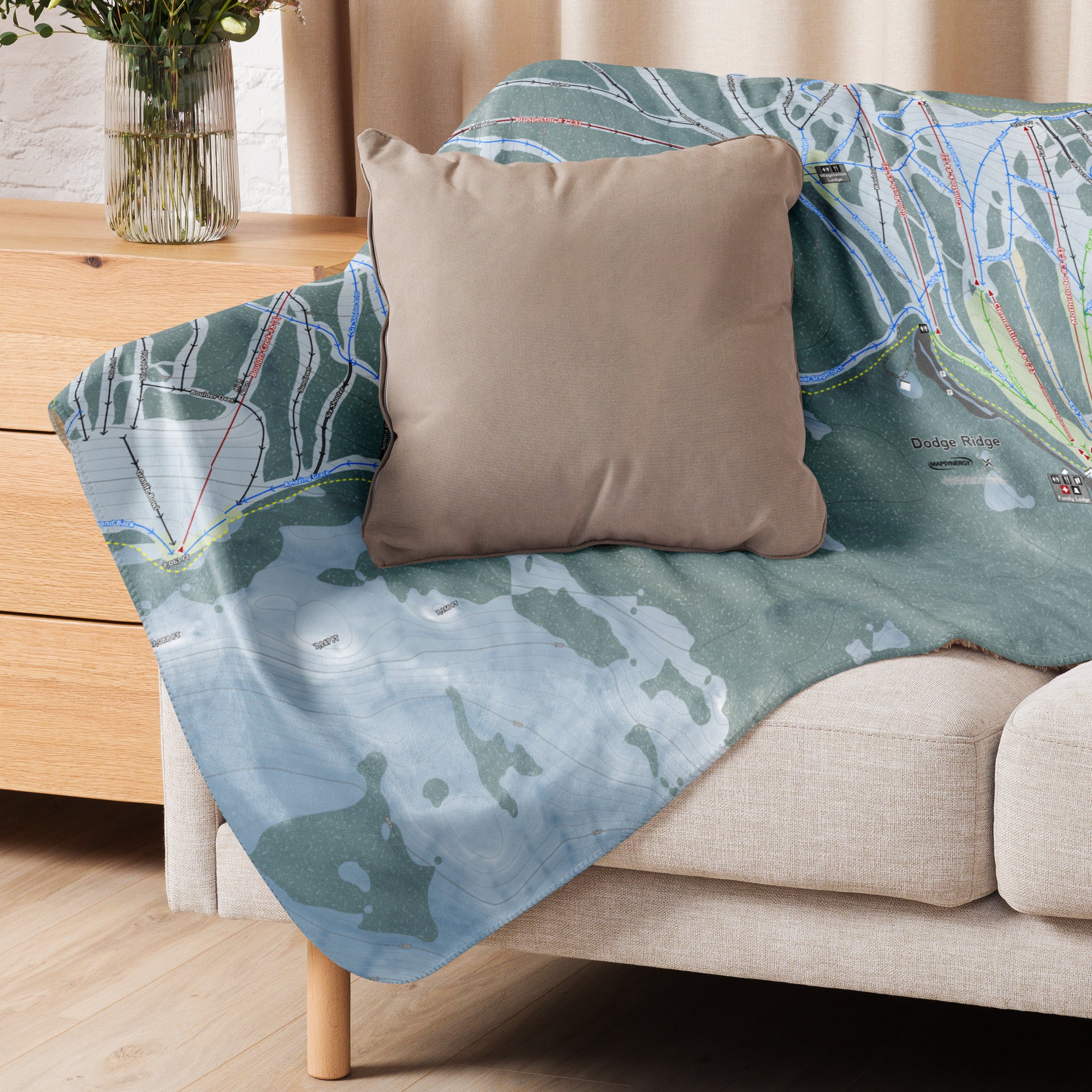 Dodge Ridge, California Ski Resort Map Blanket