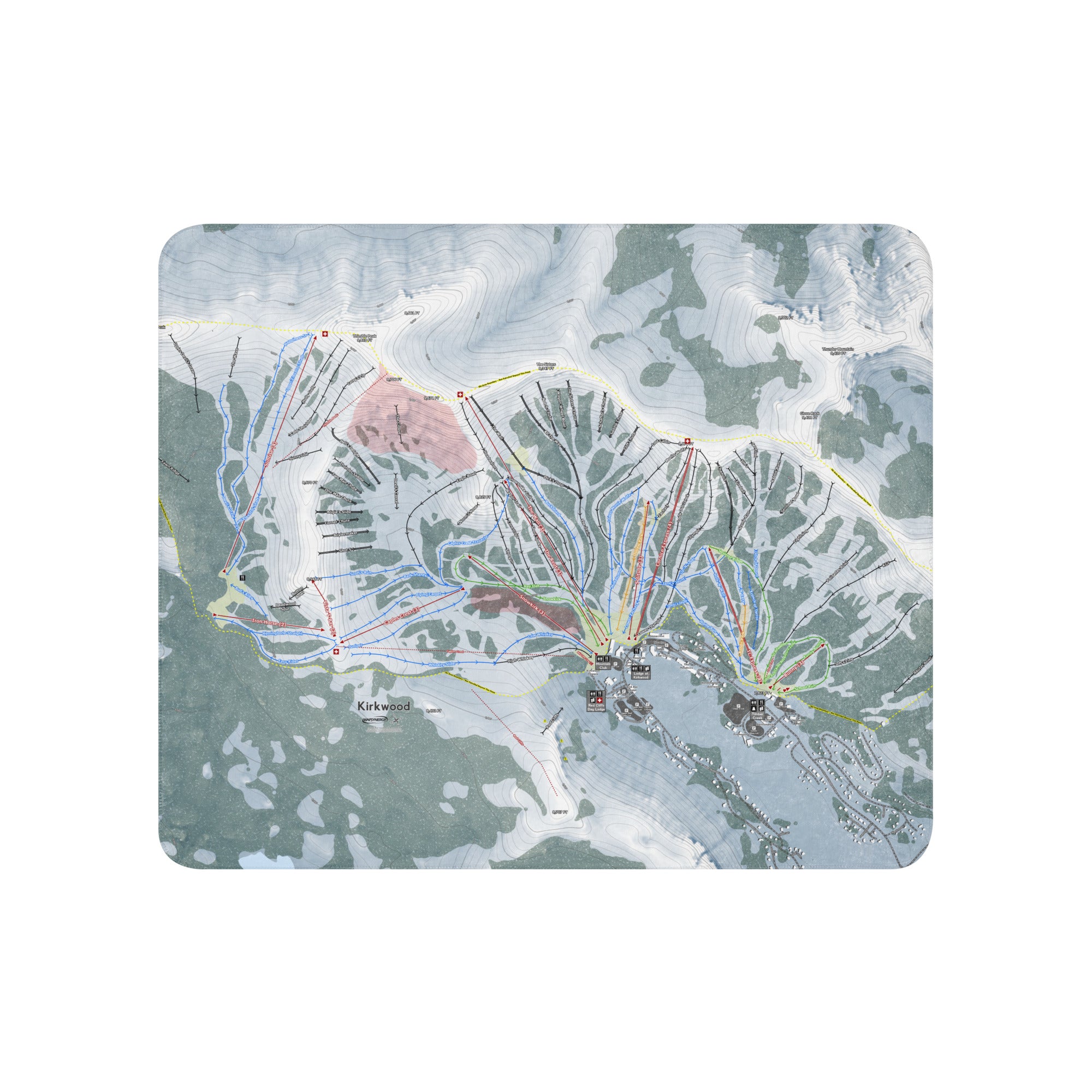 Kirkwood, California Ski Resort Map Blanket