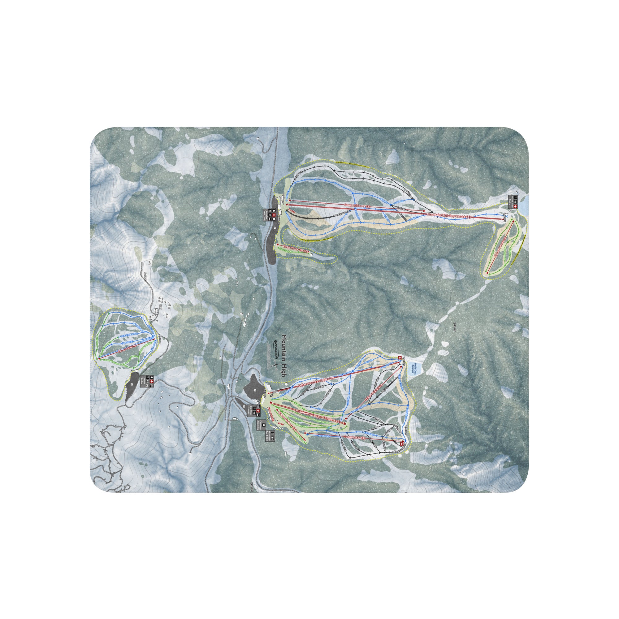 Mountain High, California Ski Resort Map Blanket