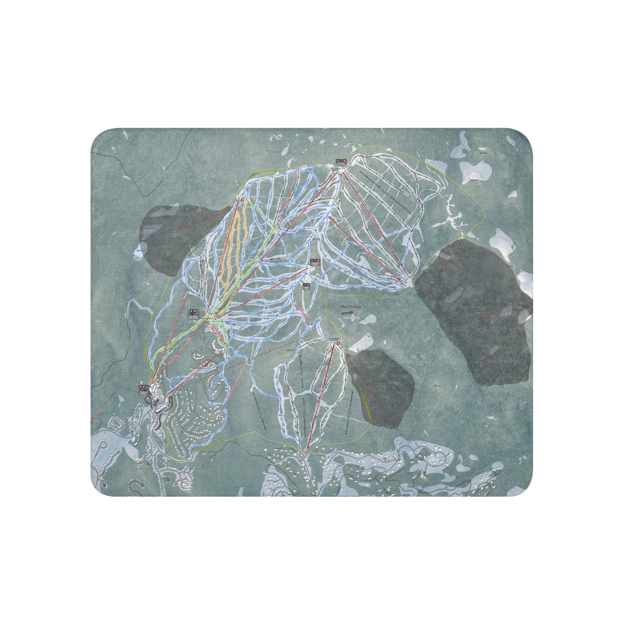 Northstar, California Ski Resort Map Blanket