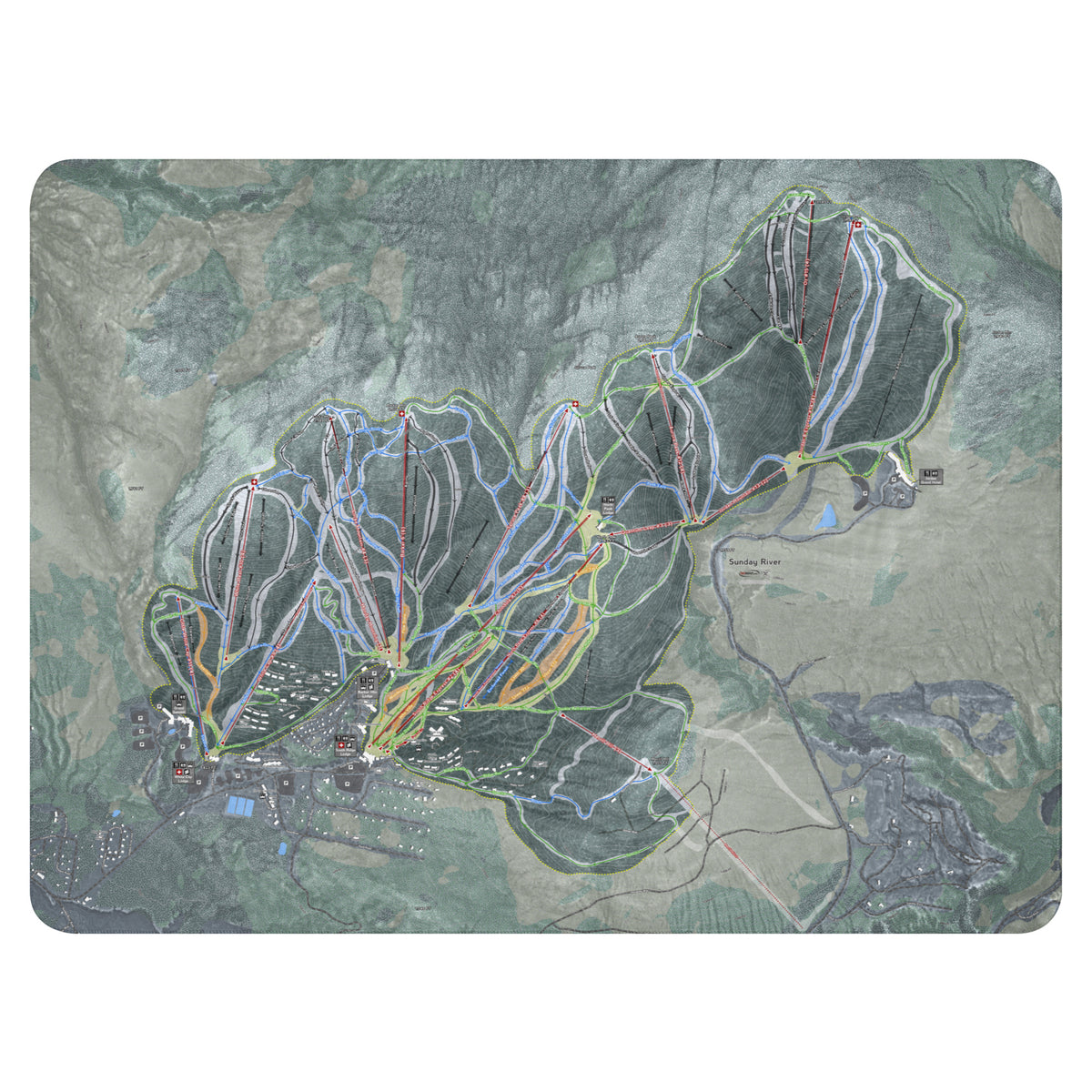 Sunday River, Maine Ski Resort Map blanket