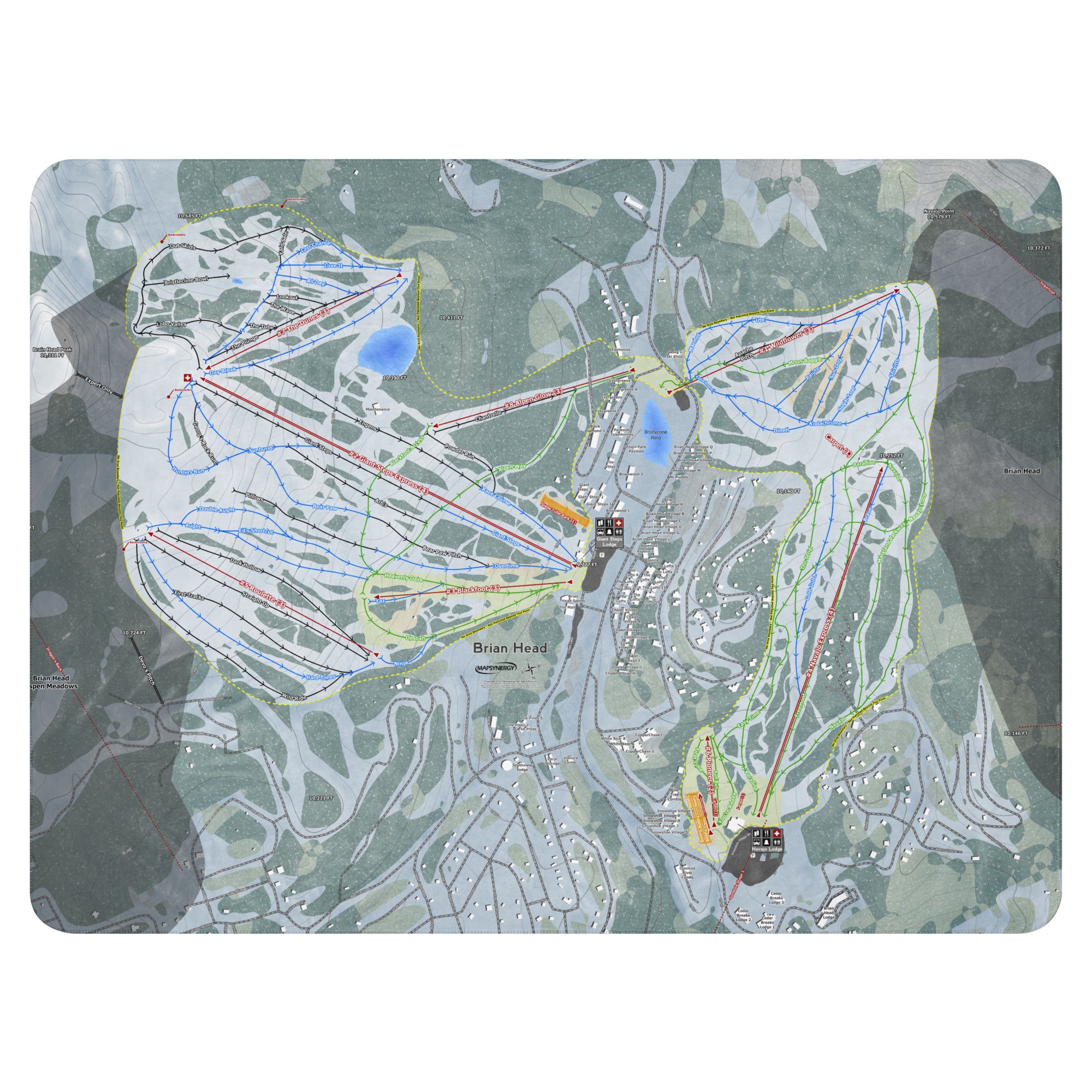 Brian Head, Utah Ski Resort Map blanket