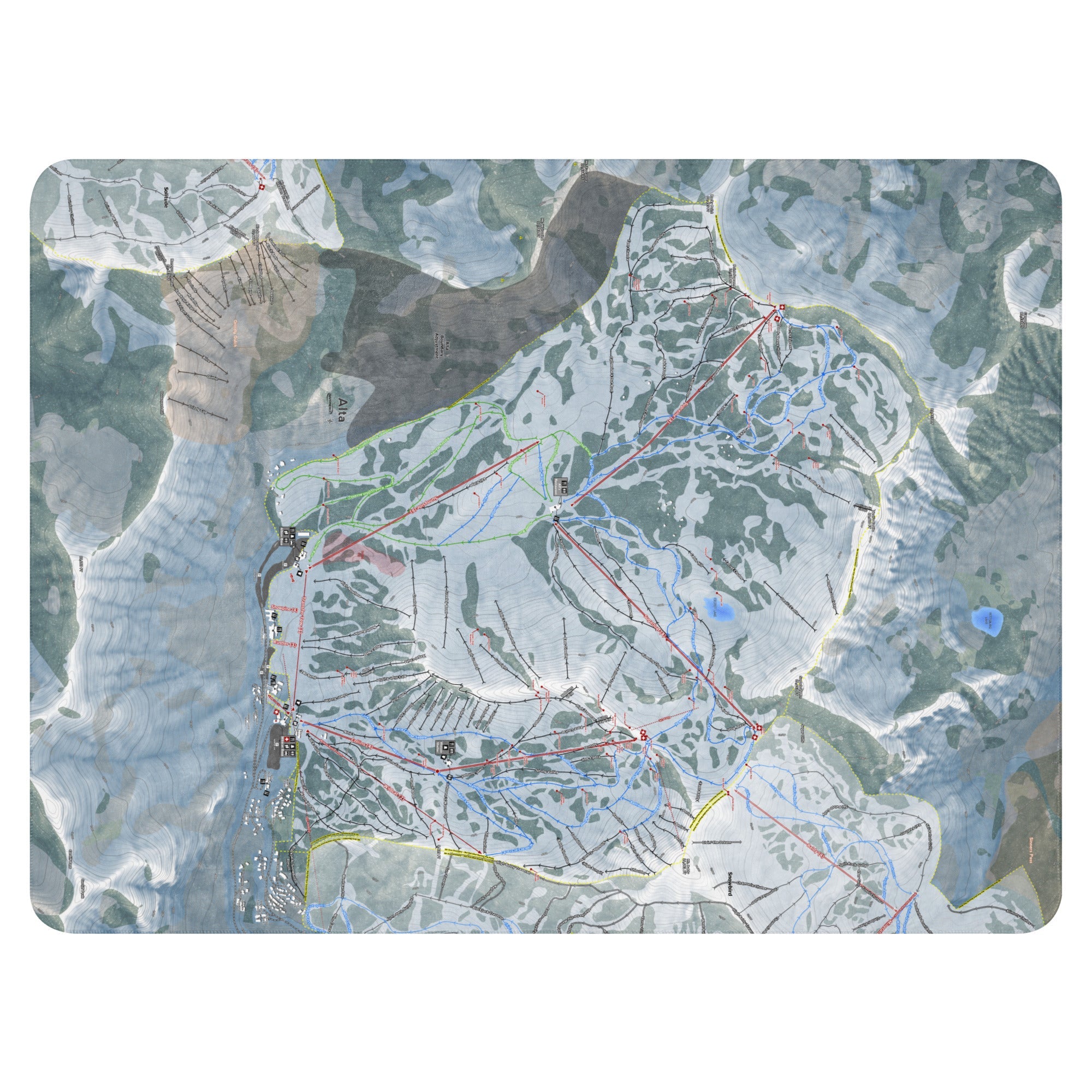 Alta, Utah Ski Resort Map Blanket