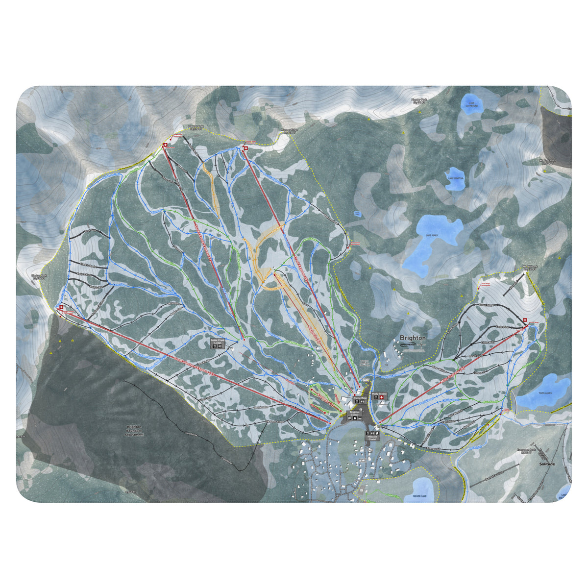 Brighton, Utah Ski Resort Map blanket