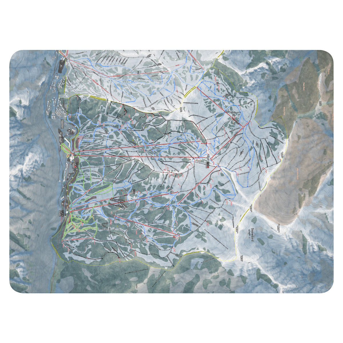 Snowbird, Utah Ski Resort Map blanket