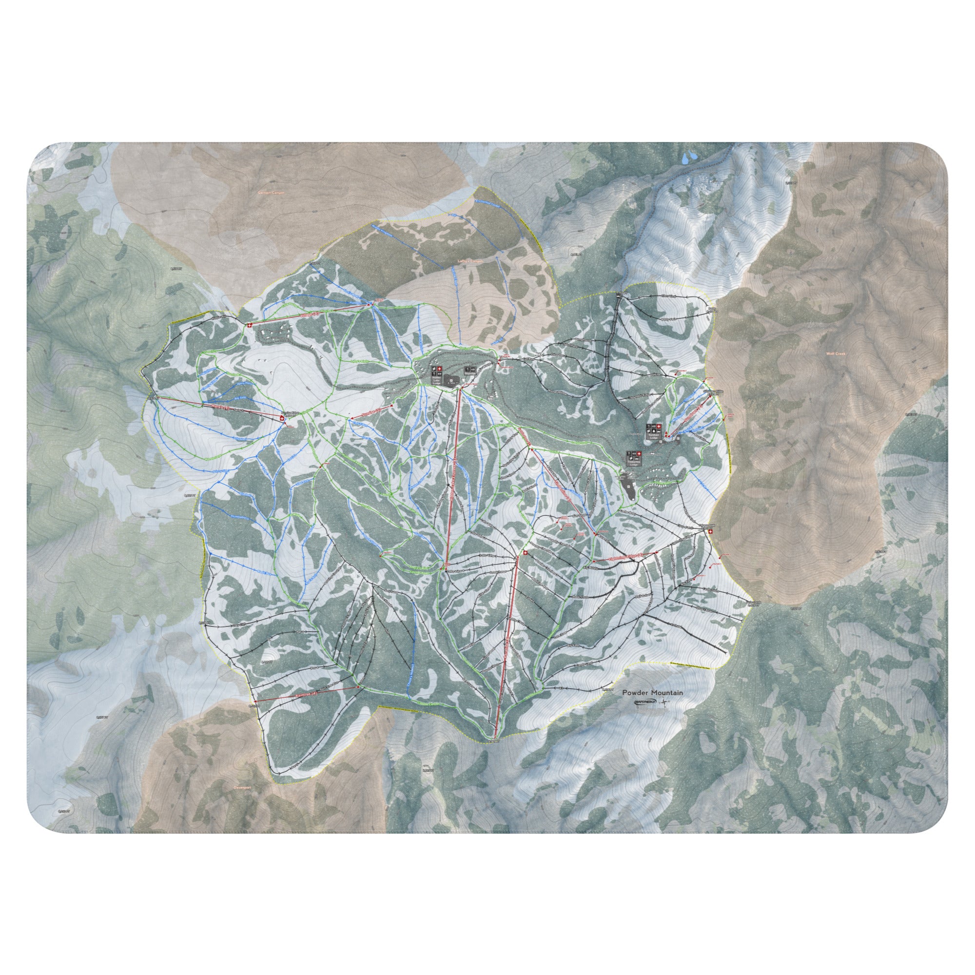 Powder Mountain, Utah Ski Resort Map blanket