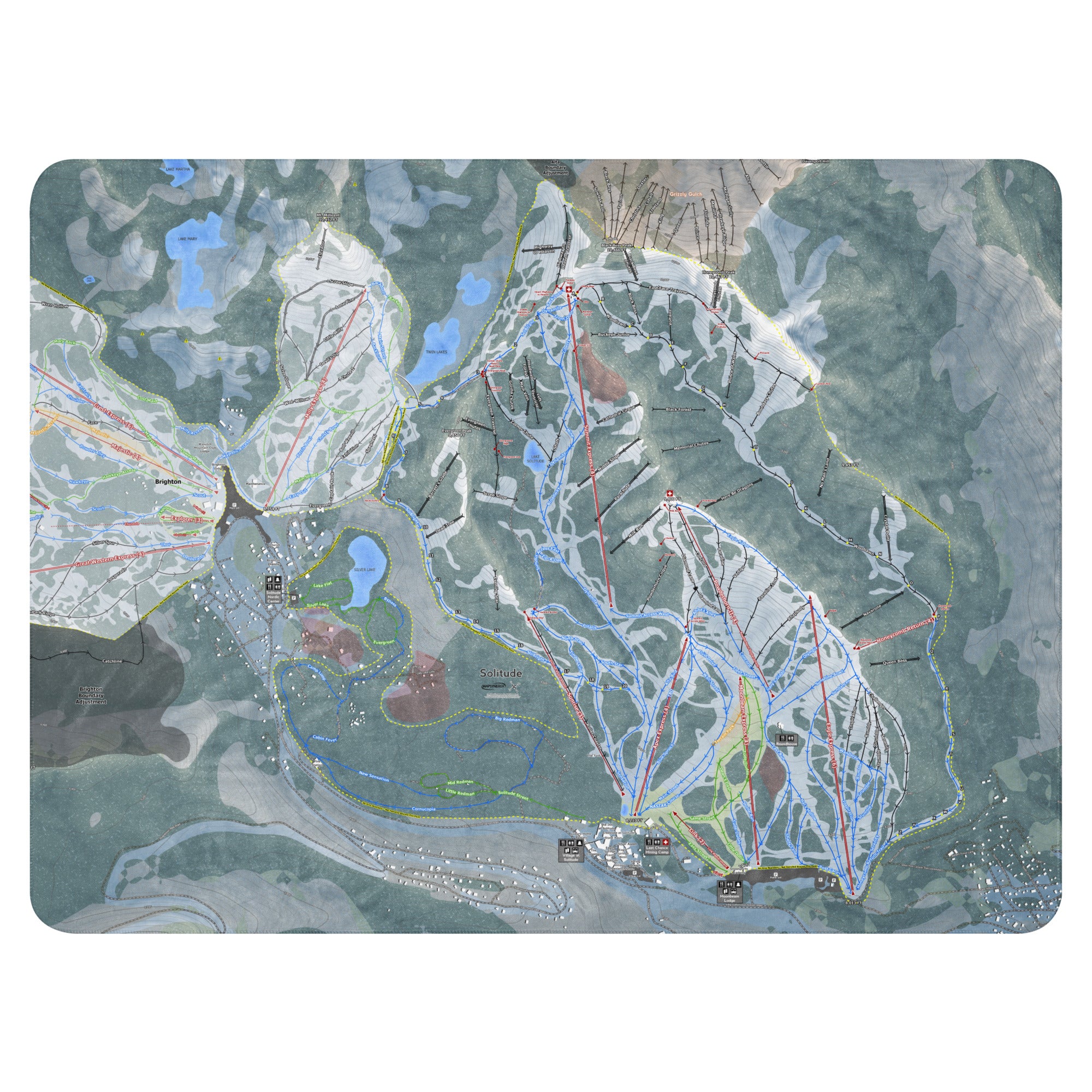 Solitude, Utah Ski Resort Map blanket