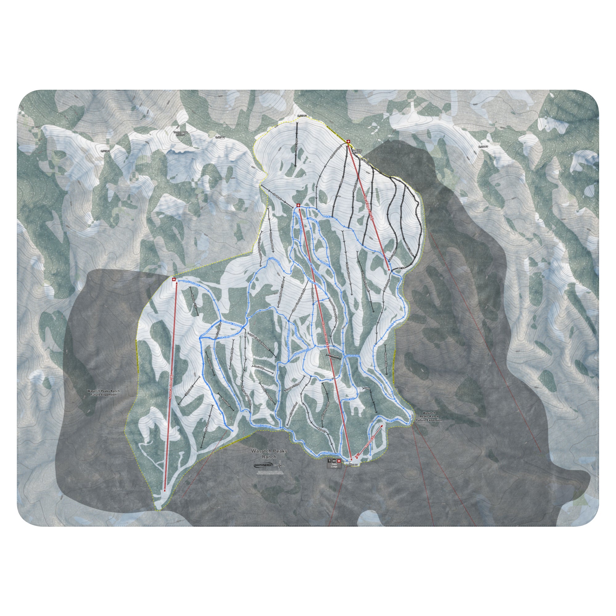 Wasatch Peaks Ranch, Utah Ski Resort Map blanket