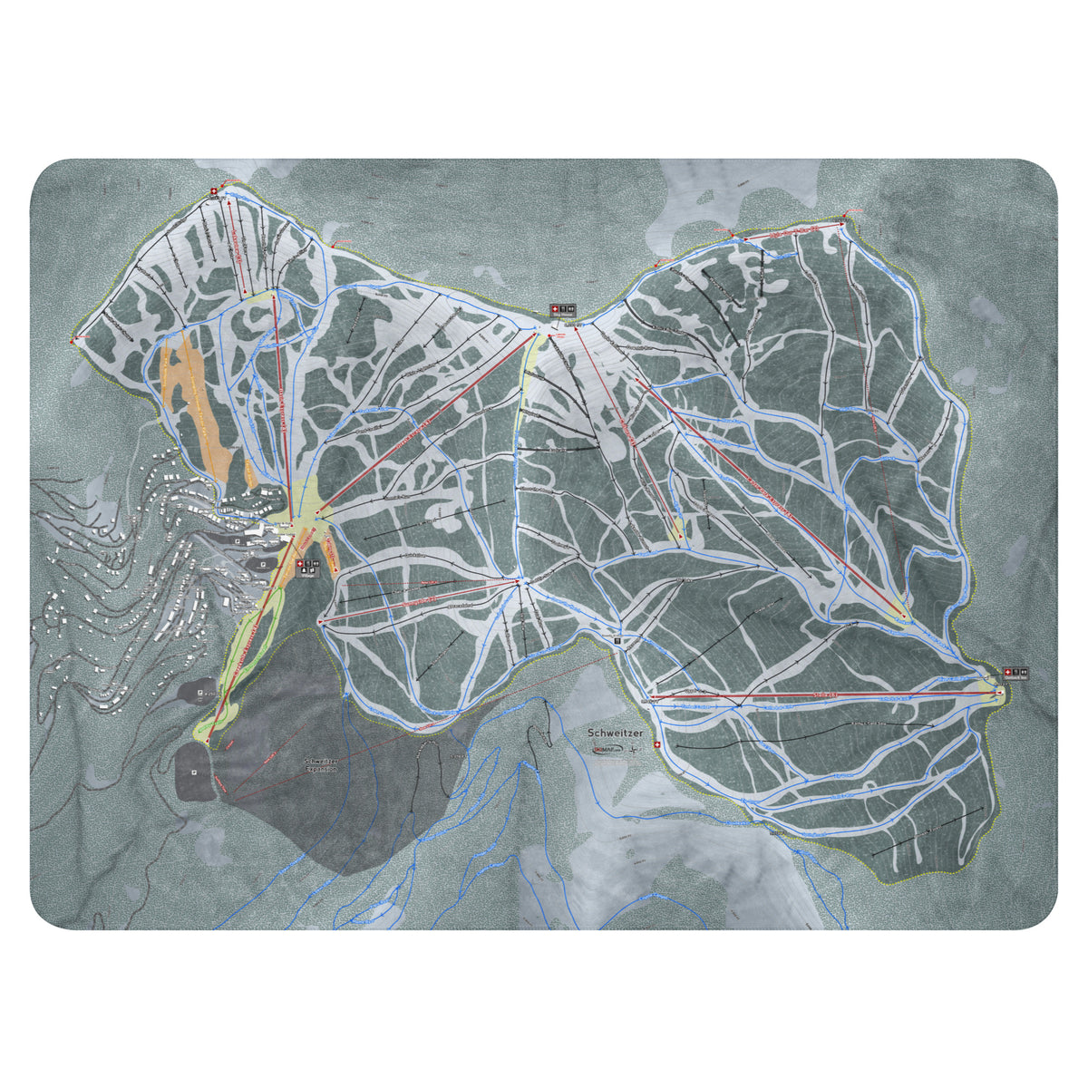 SCHWEITZER, IDAHO SKI RESORT MAP BLANKET