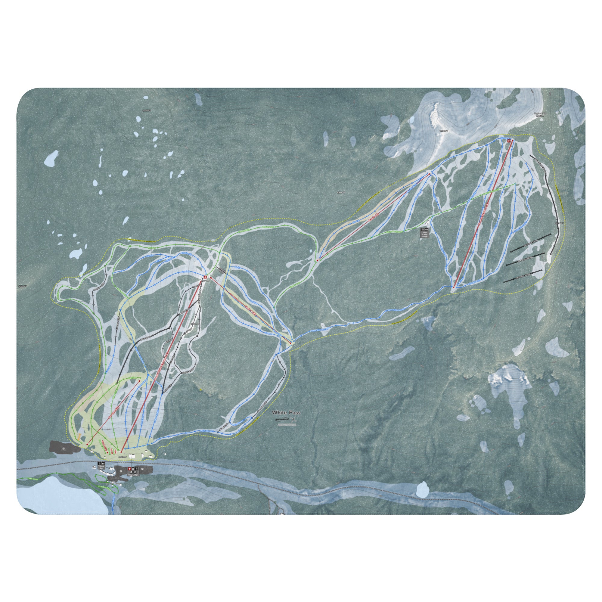 White Pass, Washington Ski Resort Map Blanket