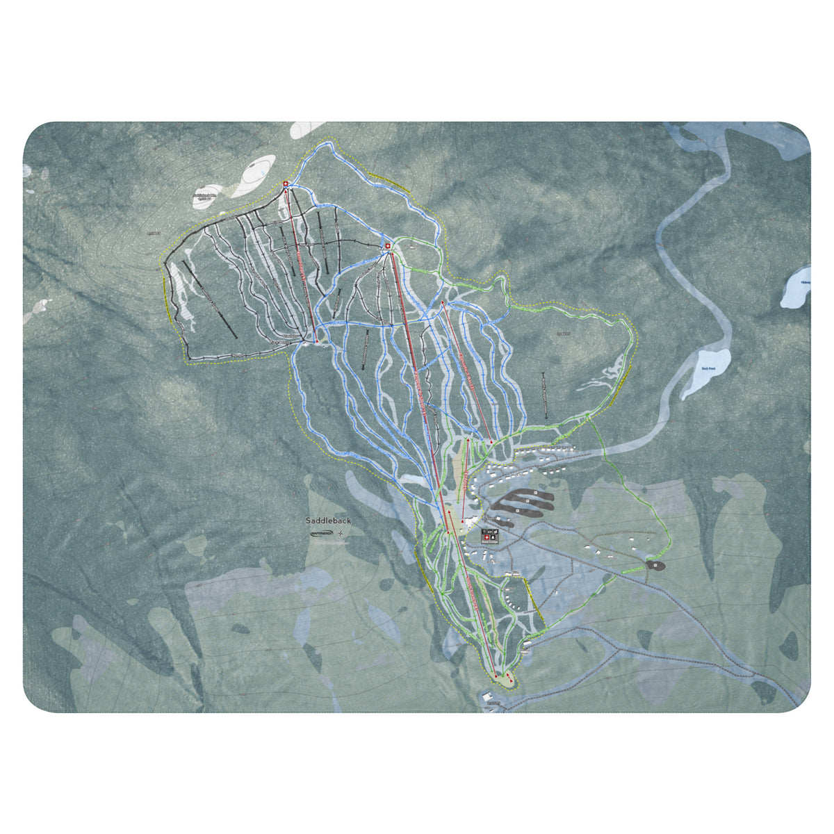 Saddleback, Maine Ski Resort Map Blanket