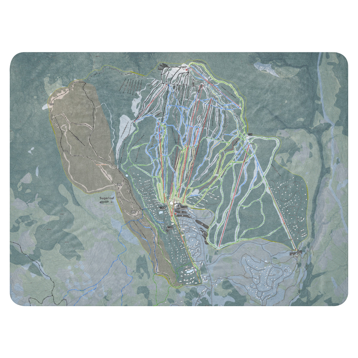 Sugarloaf, Maine Ski Resort Map Blanket