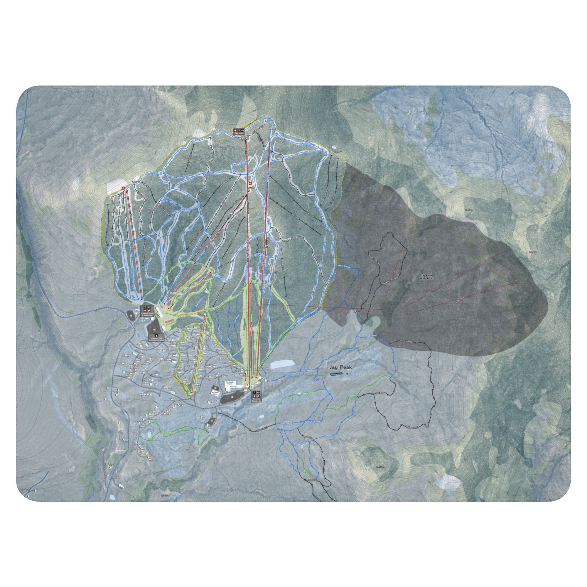 Jay Peak, Vermont Ski Resort Map Blanket