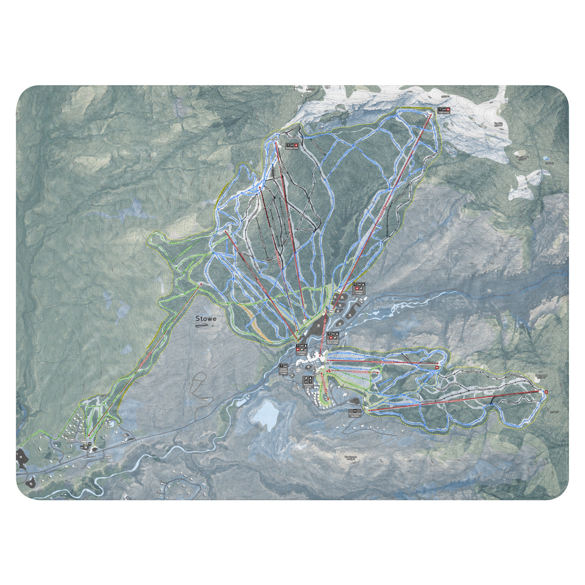 Stowe, Vermont Ski Resort Map Blanket