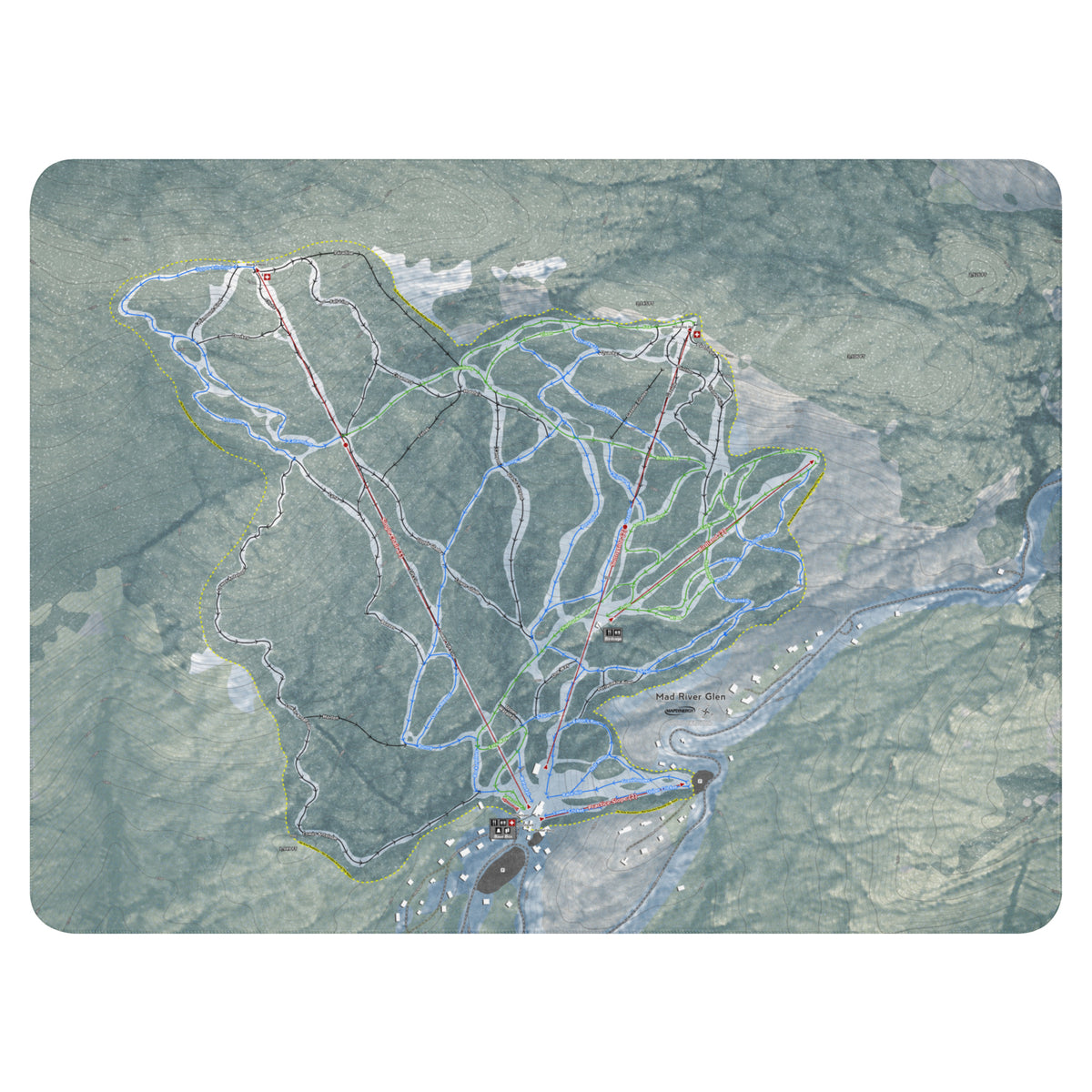 Mad River Glen, Vermont Ski Resort Map Blanket