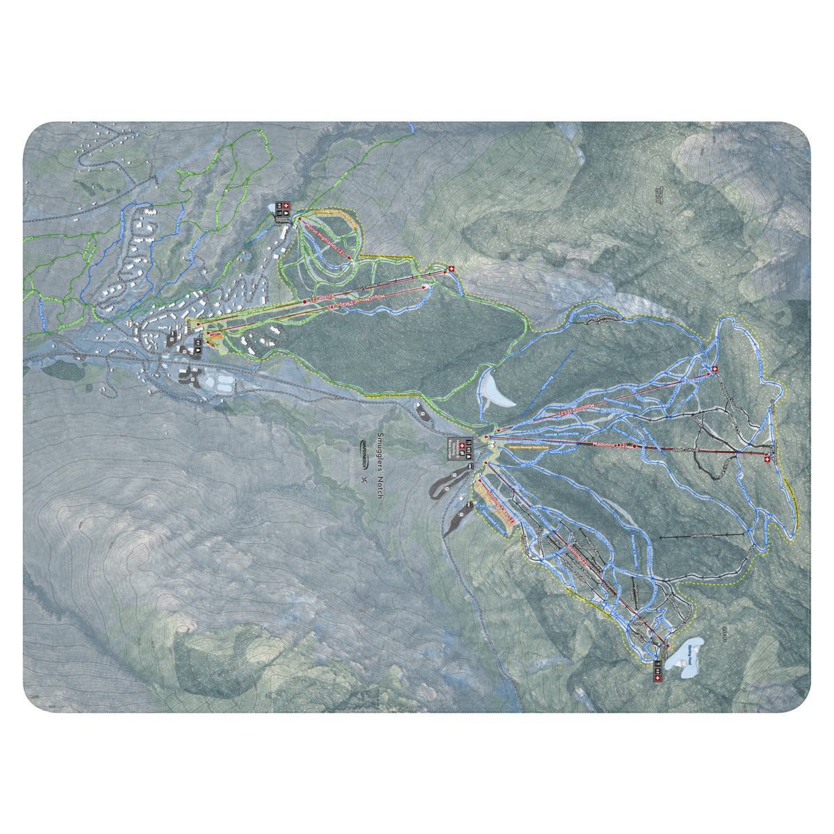 Smuggler&#39;s Notch, Vermont Ski Resort Map Blanket