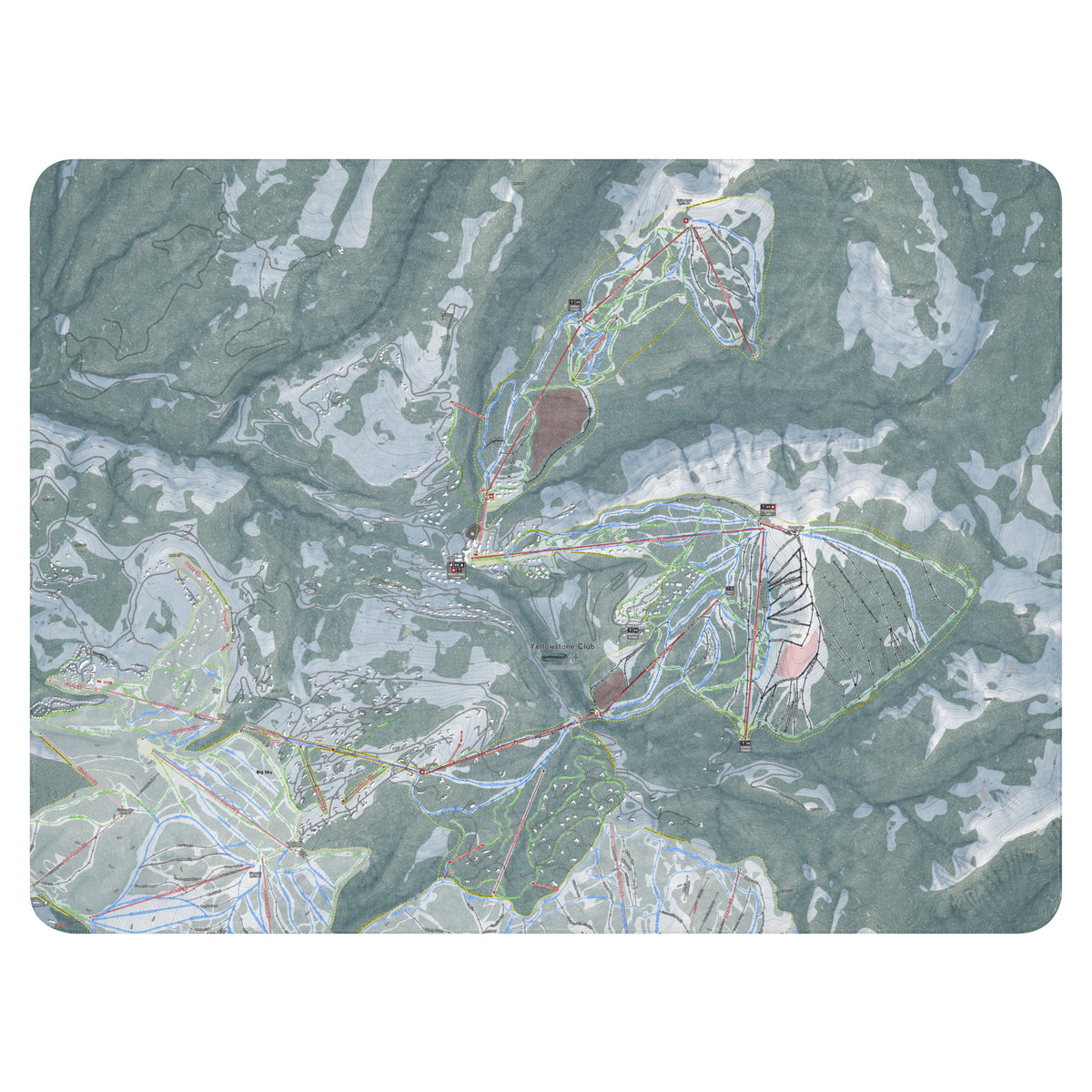 Yellowstone Club, Montana Ski Resort Map Blanket